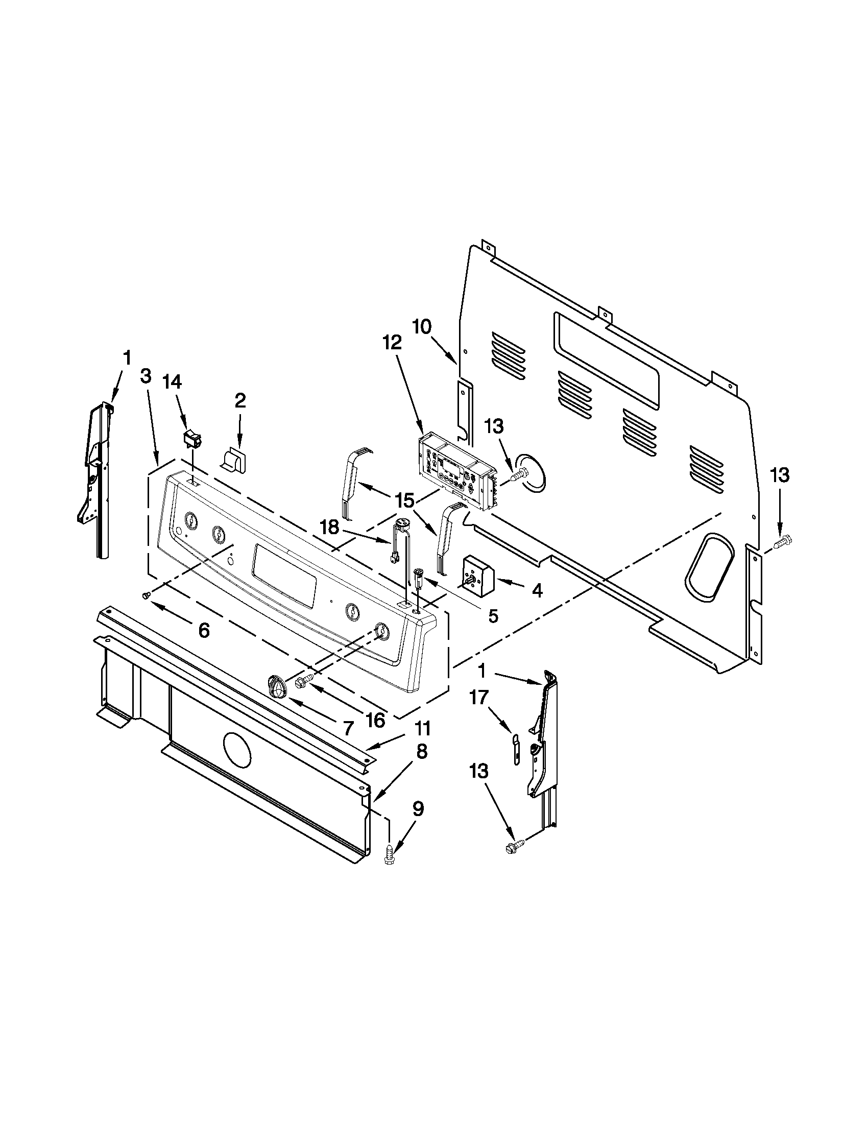 Maytag YMER7765WB3 control panel parts diagram