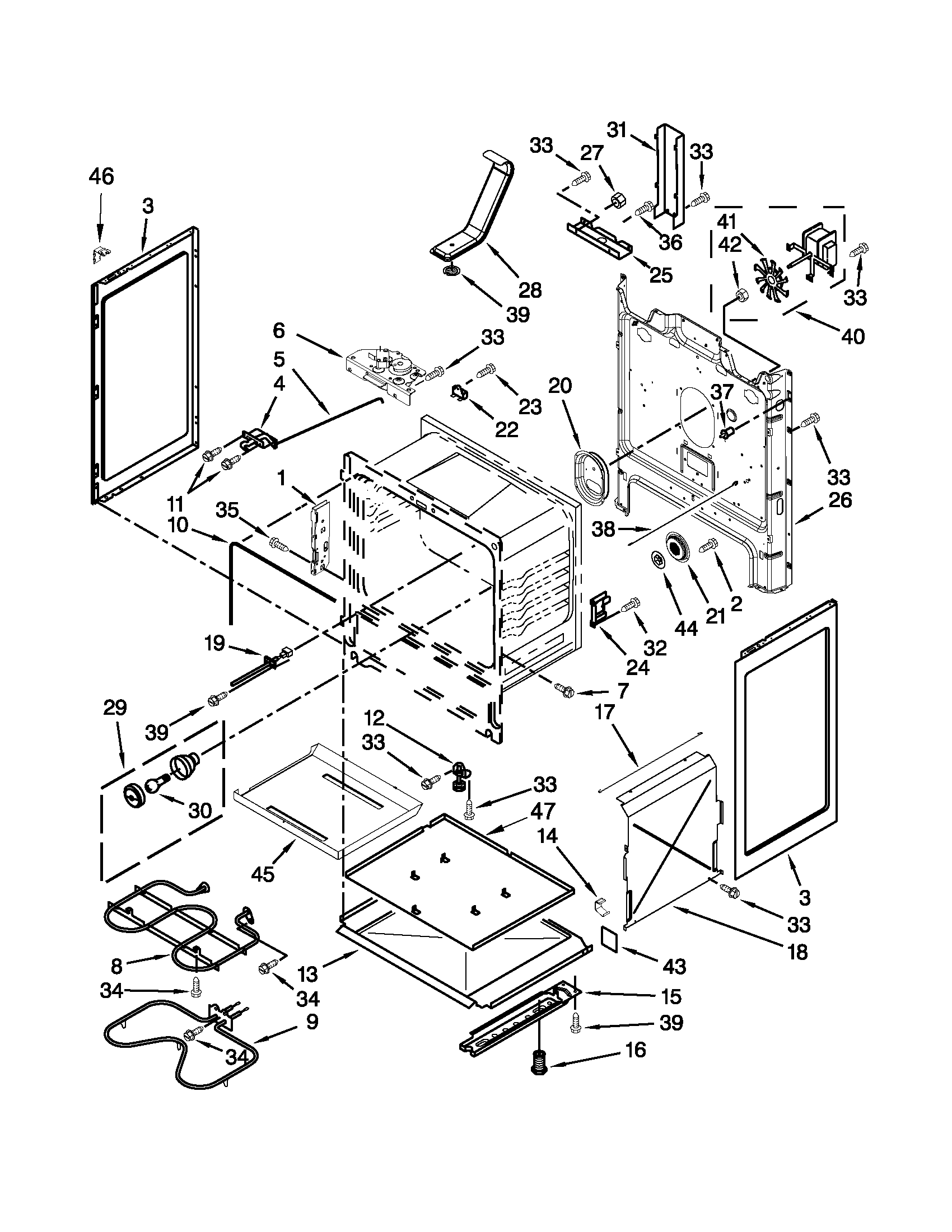 Maytag YMER7765WB3 chassis parts diagram