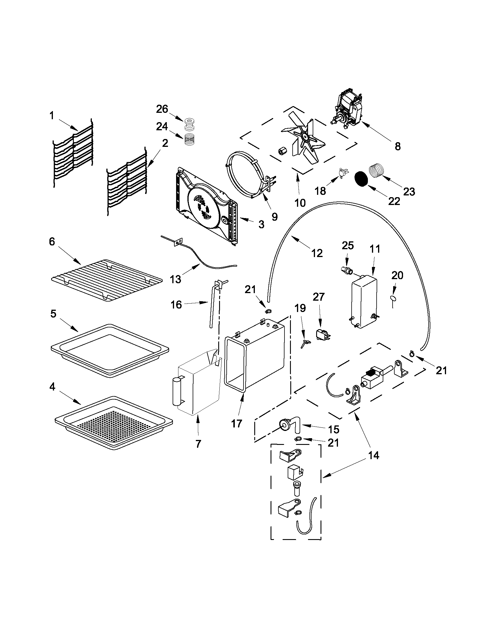 Jenn-Air JBS7524BS0 internal oven parts diagram