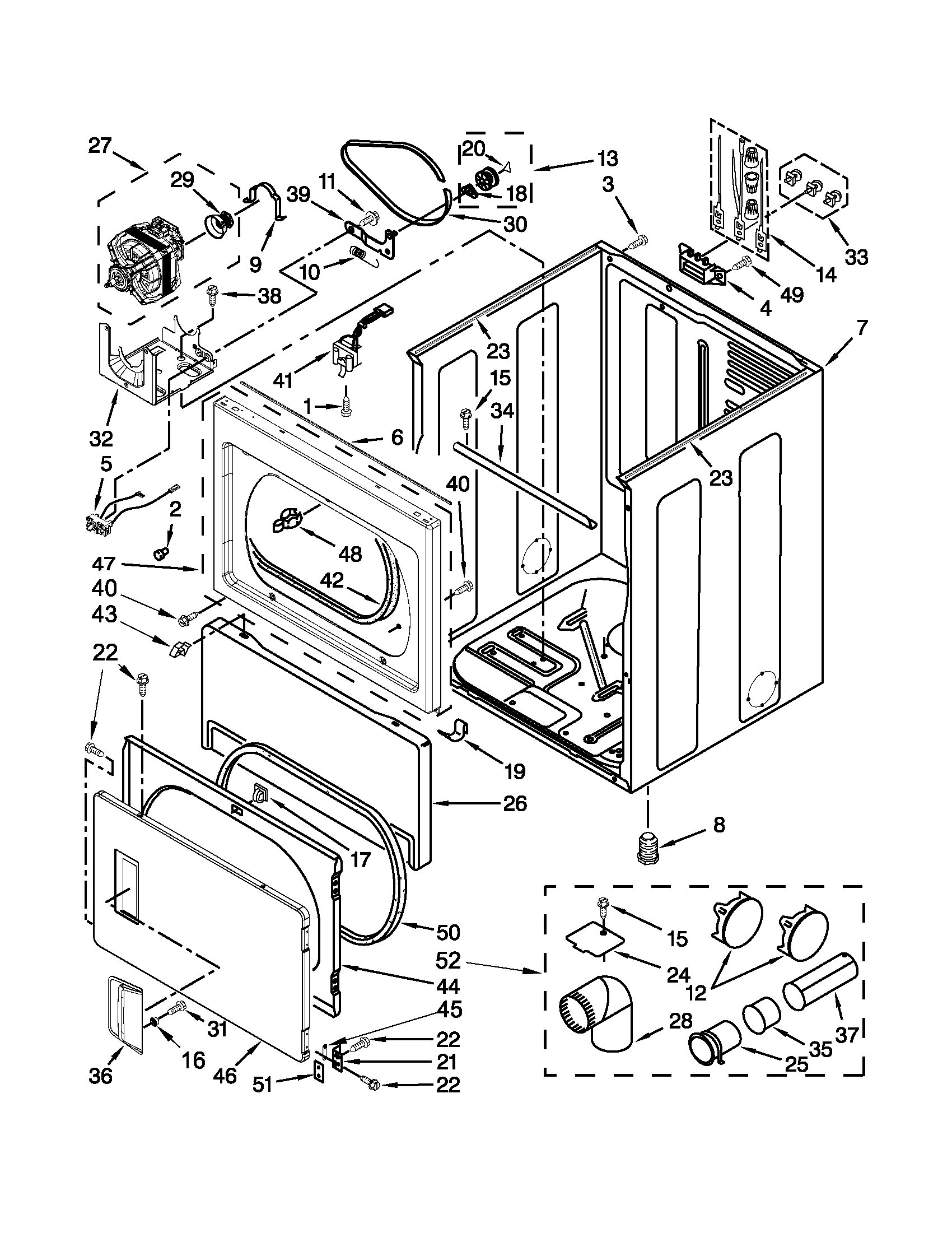Maytag 7MMEDX550XW1 cabinet parts diagram