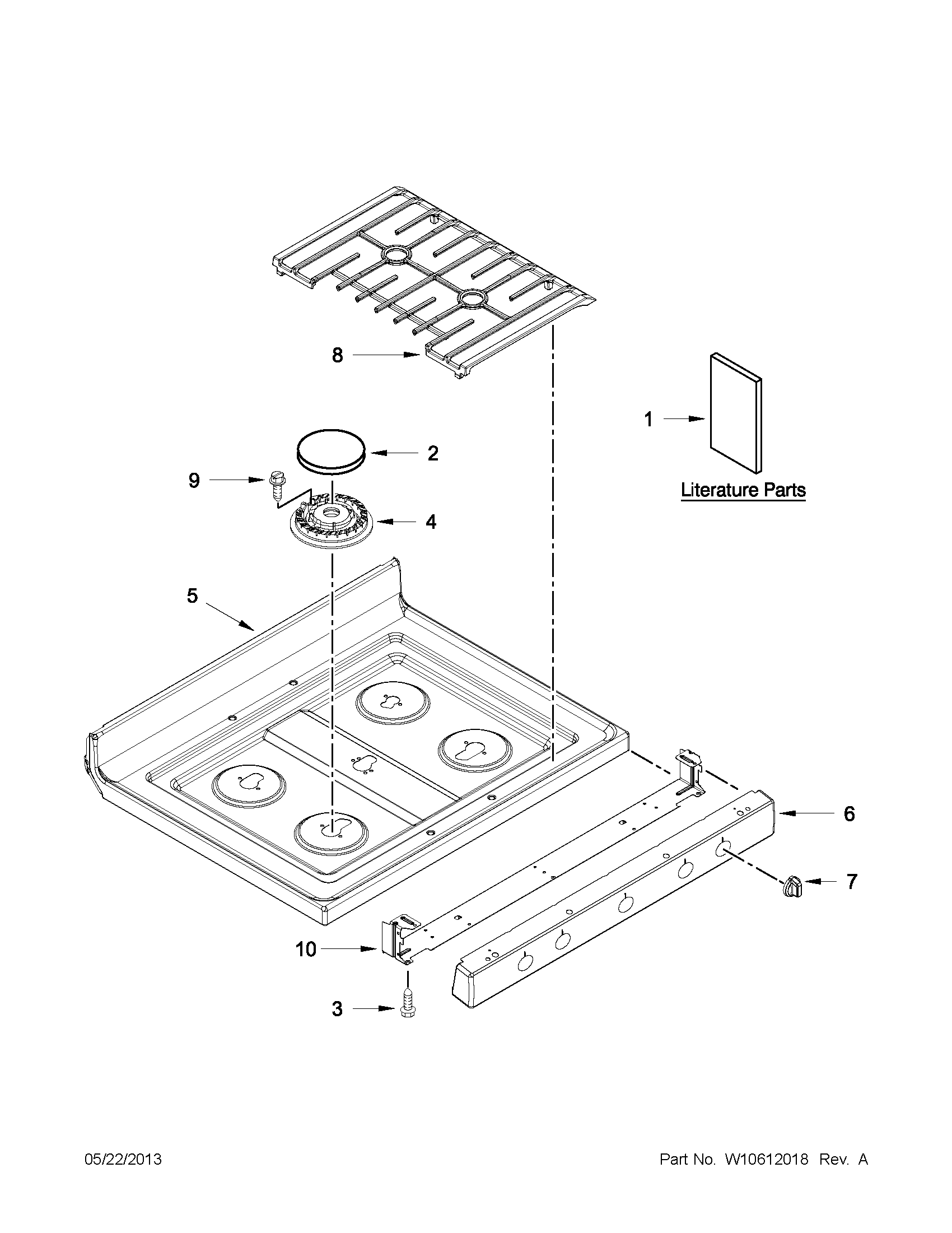 Maytag MGR8775AW1 cooktop parts diagram