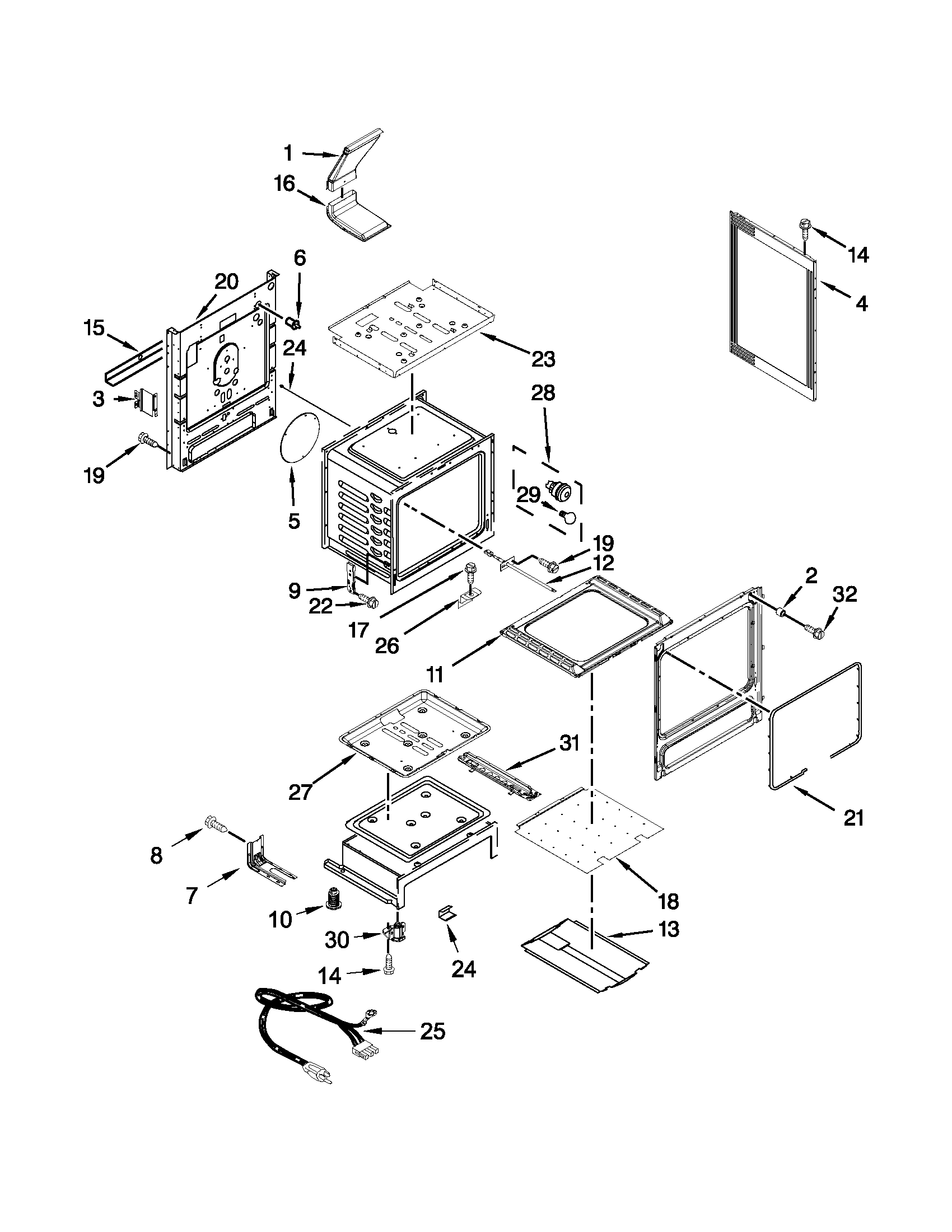 Maytag MGR8775AW1 chassis parts diagram