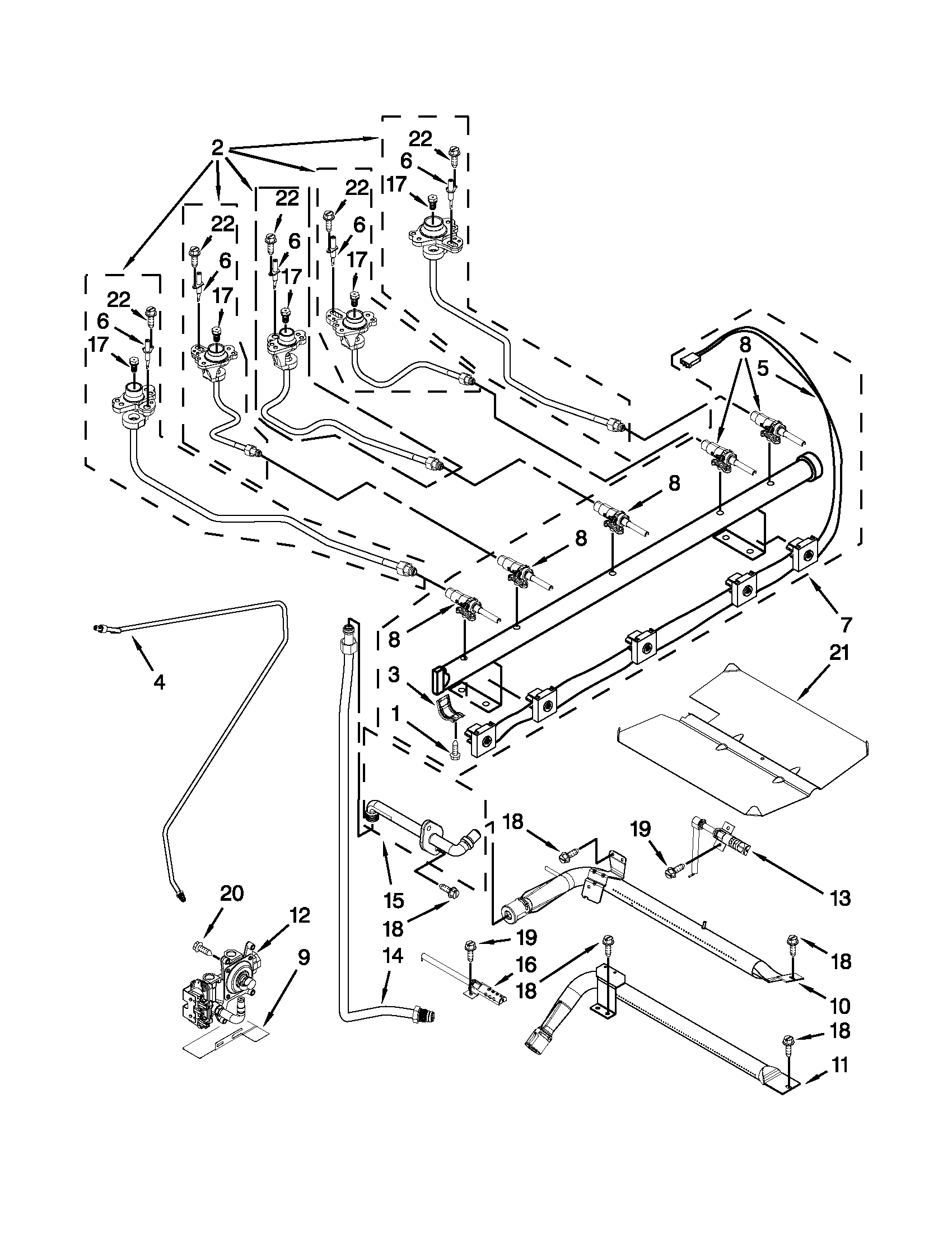 Maytag MGR8775AW1 manifold parts diagram