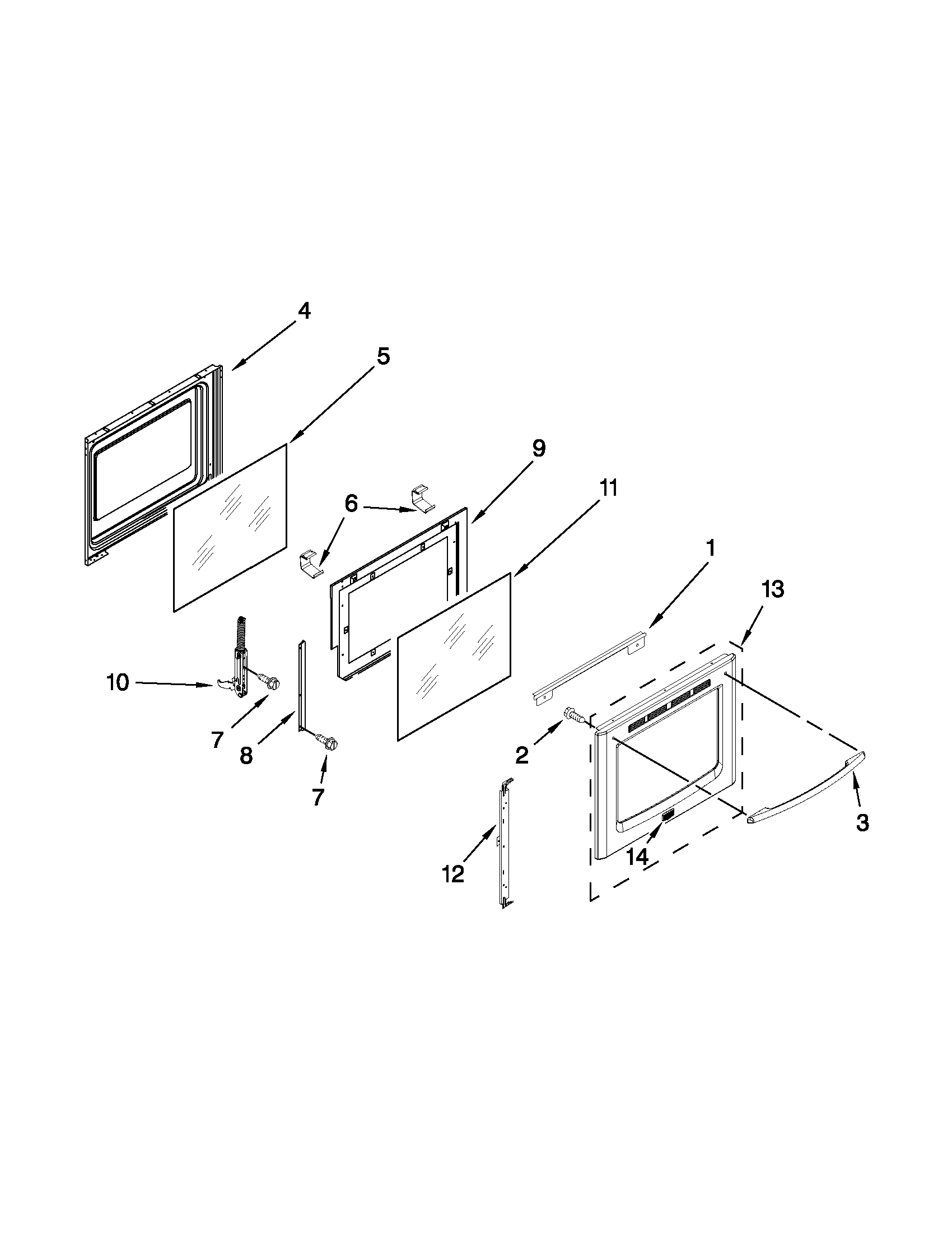 Maytag MGR8775AW1 door parts diagram
