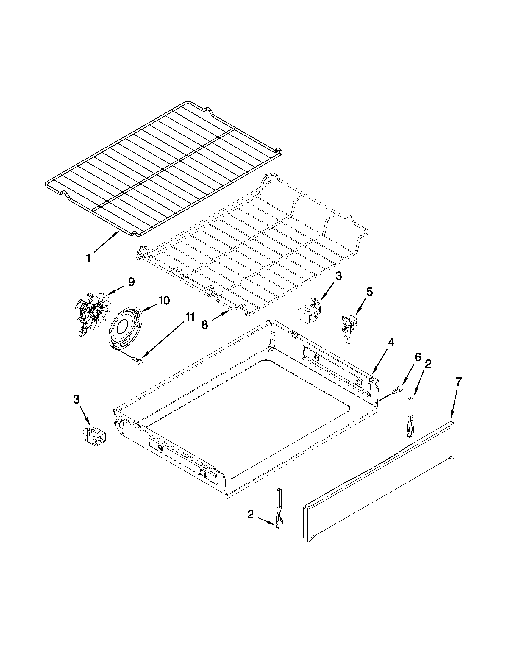 Maytag MGR8775AW1 internal oven parts diagram