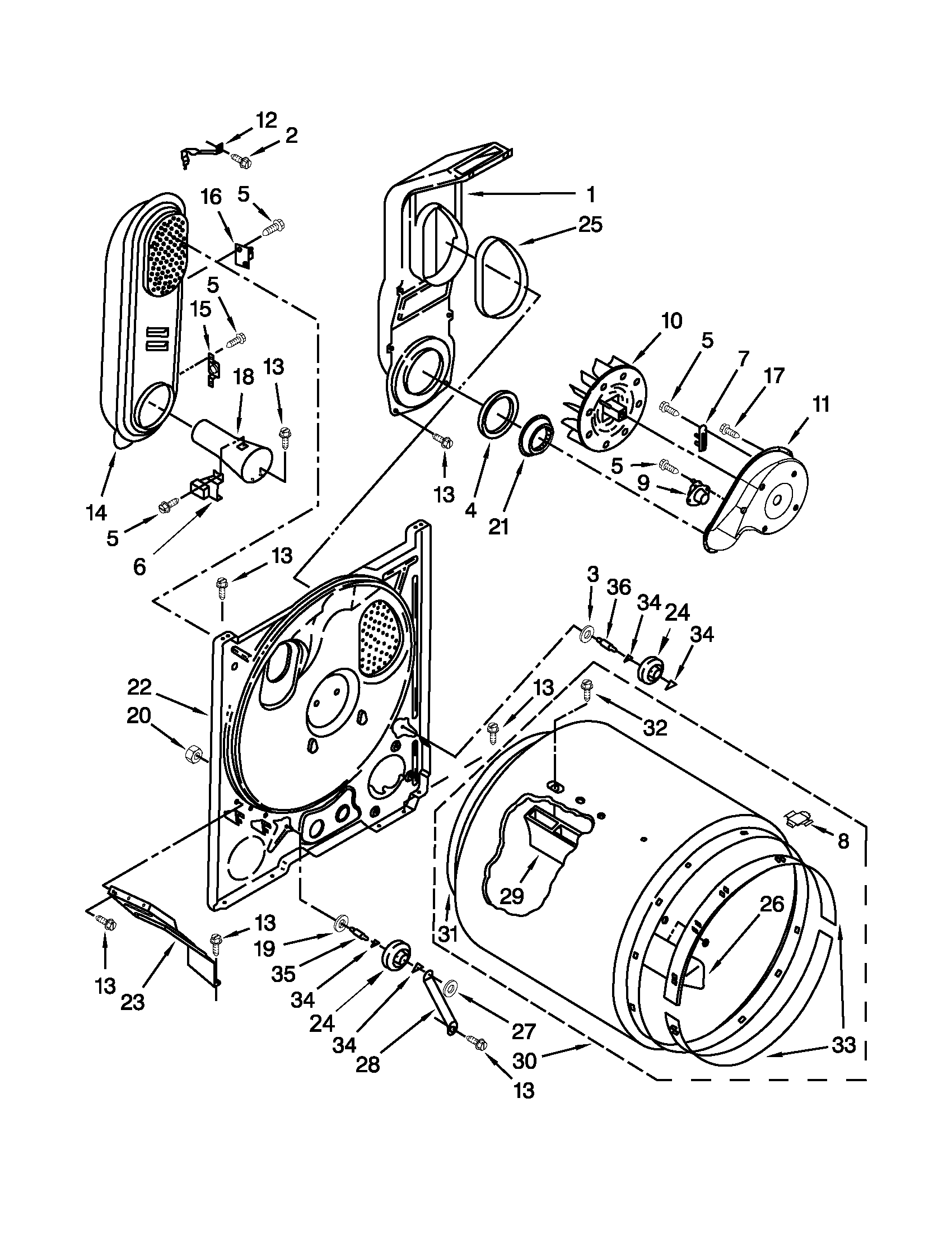 Amana NGD4600YQ2 bulkhead parts diagram