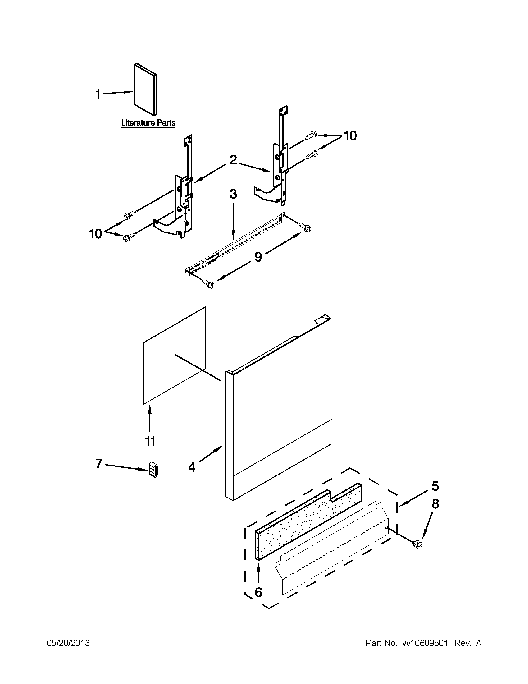 Ikea IUD8100YS2 door and panel parts diagram