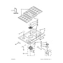 KitchenAid KFGS306VSS04 cooktop, burner and grate parts diagram