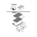Whirlpool W8TXNWMBB00 shelf parts diagram