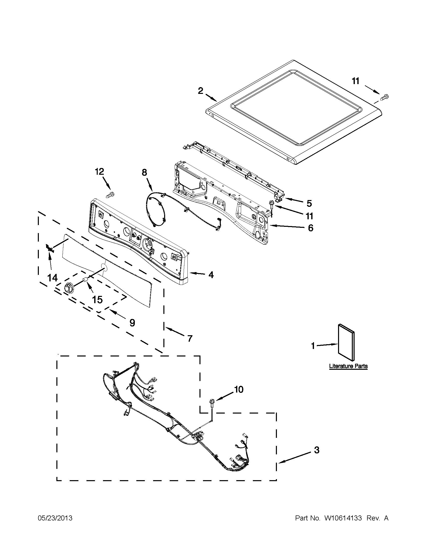 Whirlpool WGD88HEAC1 top and console parts diagram