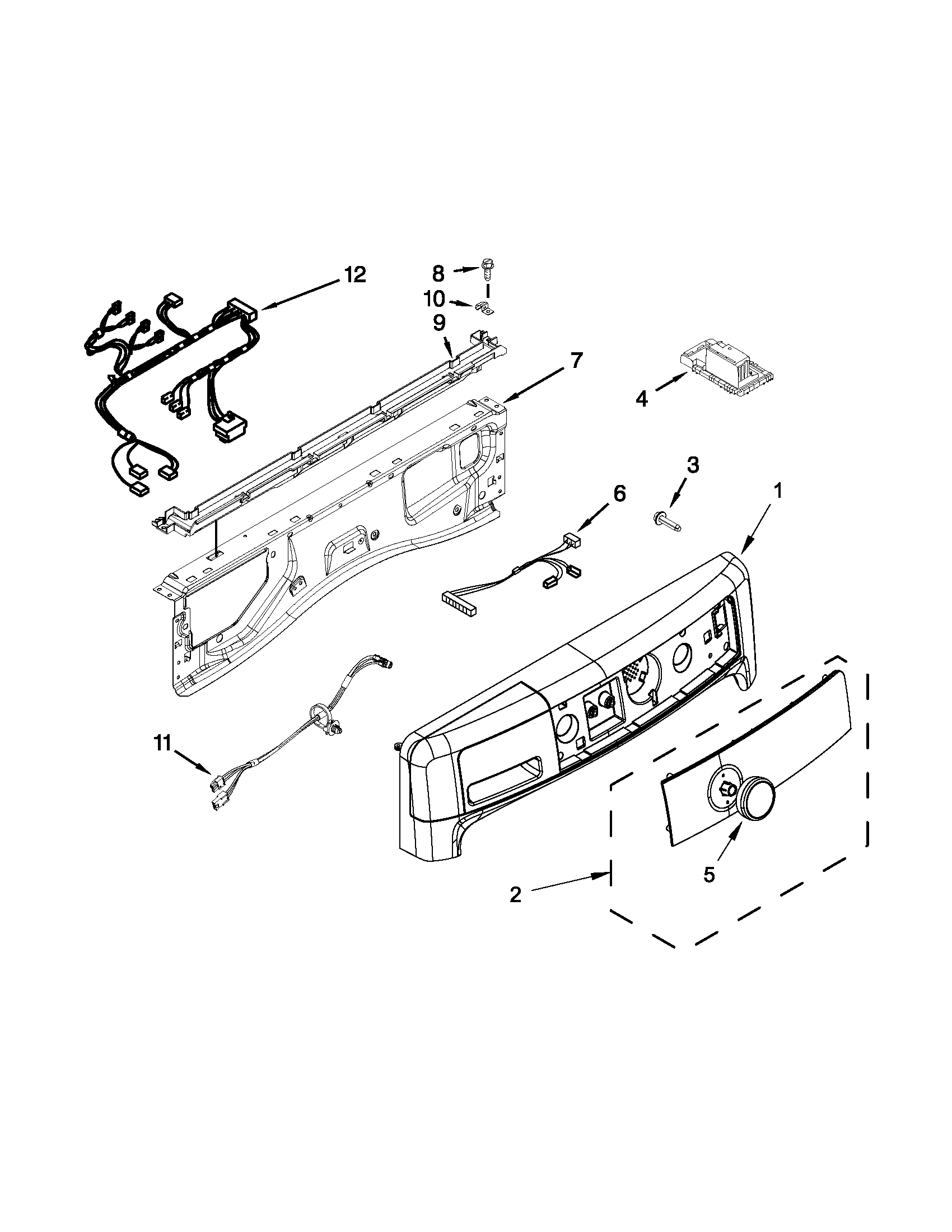 Maytag 7MMHW6000BW0 control panel parts diagram