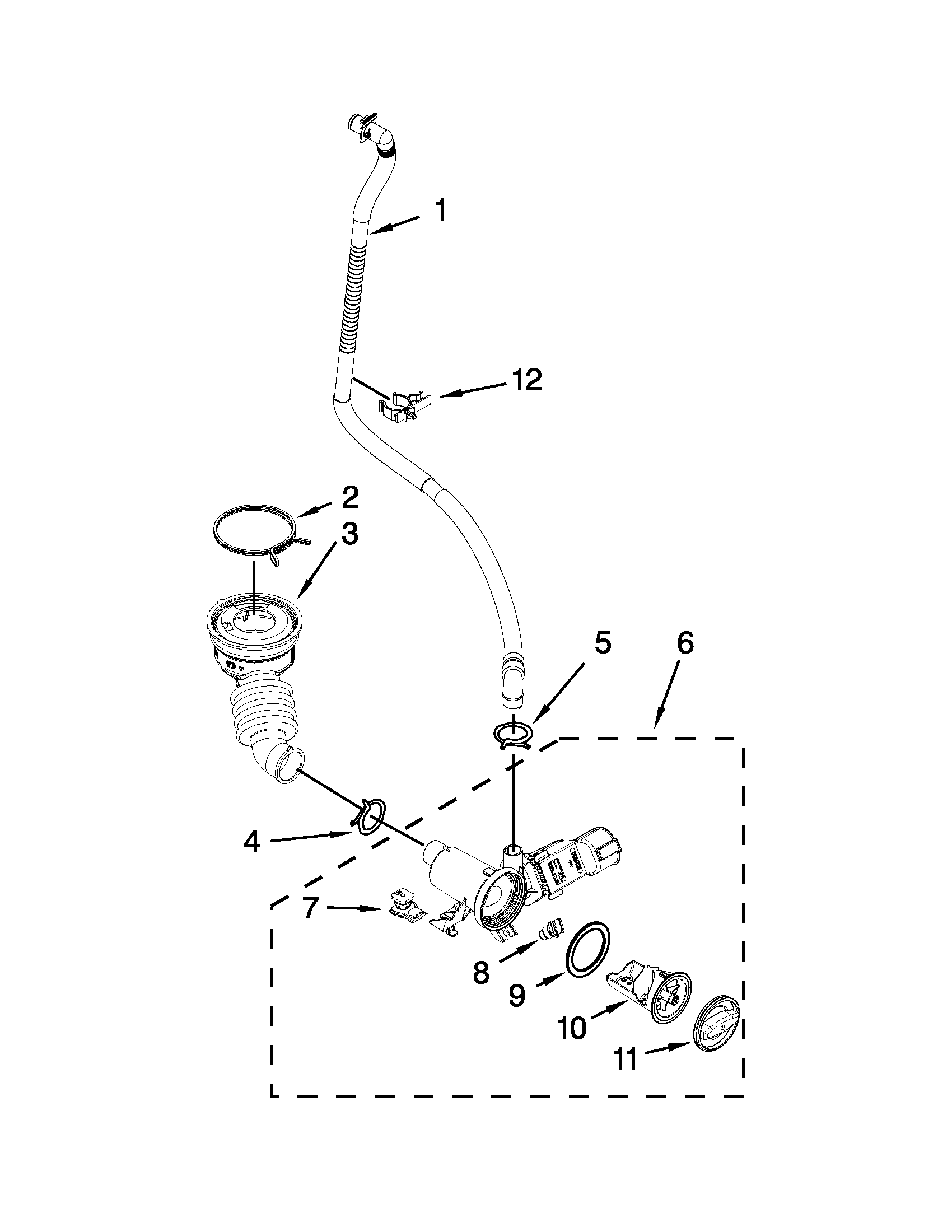 Maytag 7MMHW6000BW0 pump parts diagram