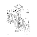 Whirlpool WFW97HEXL1 top and cabinet parts diagram