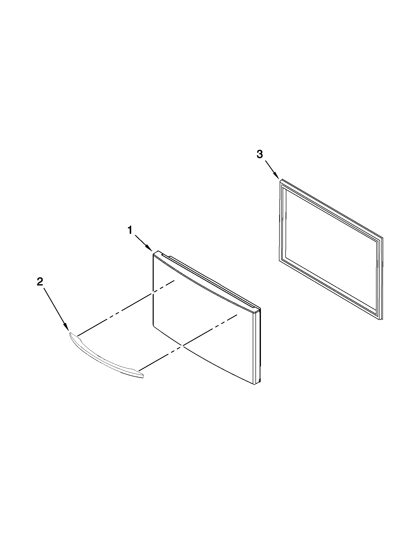 Whirlpool 5GFC20PRAW00 freezer door parts diagram