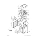Whirlpool WTW8540BC0 top and cabinet parts diagram