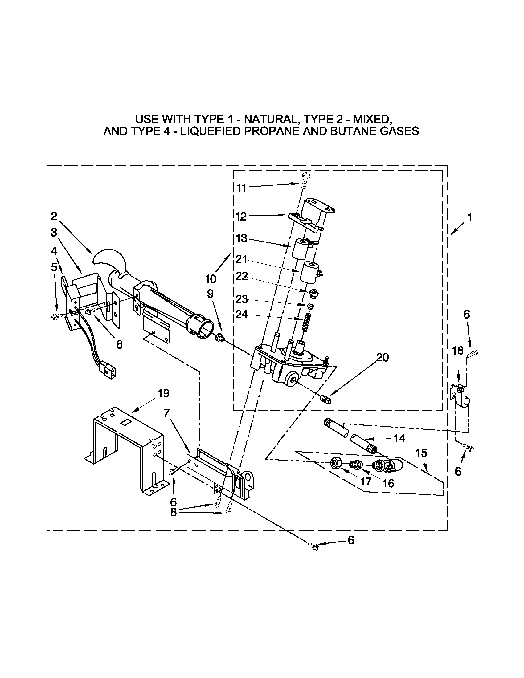 Maytag MLG24PDAXW3 burner assembly diagram