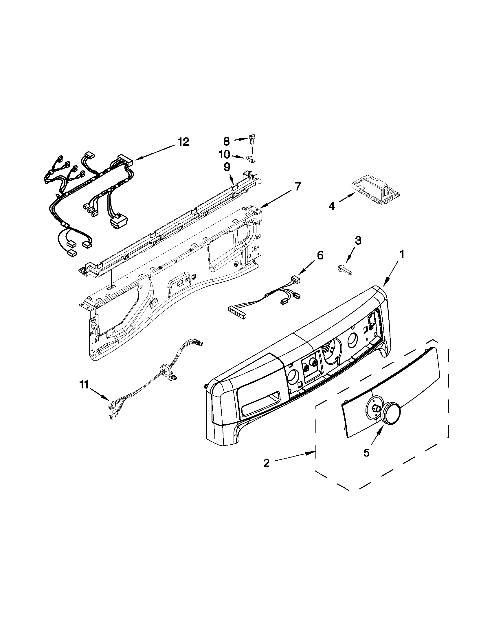 Maytag 7MMHW7000BG0 control panel parts diagram