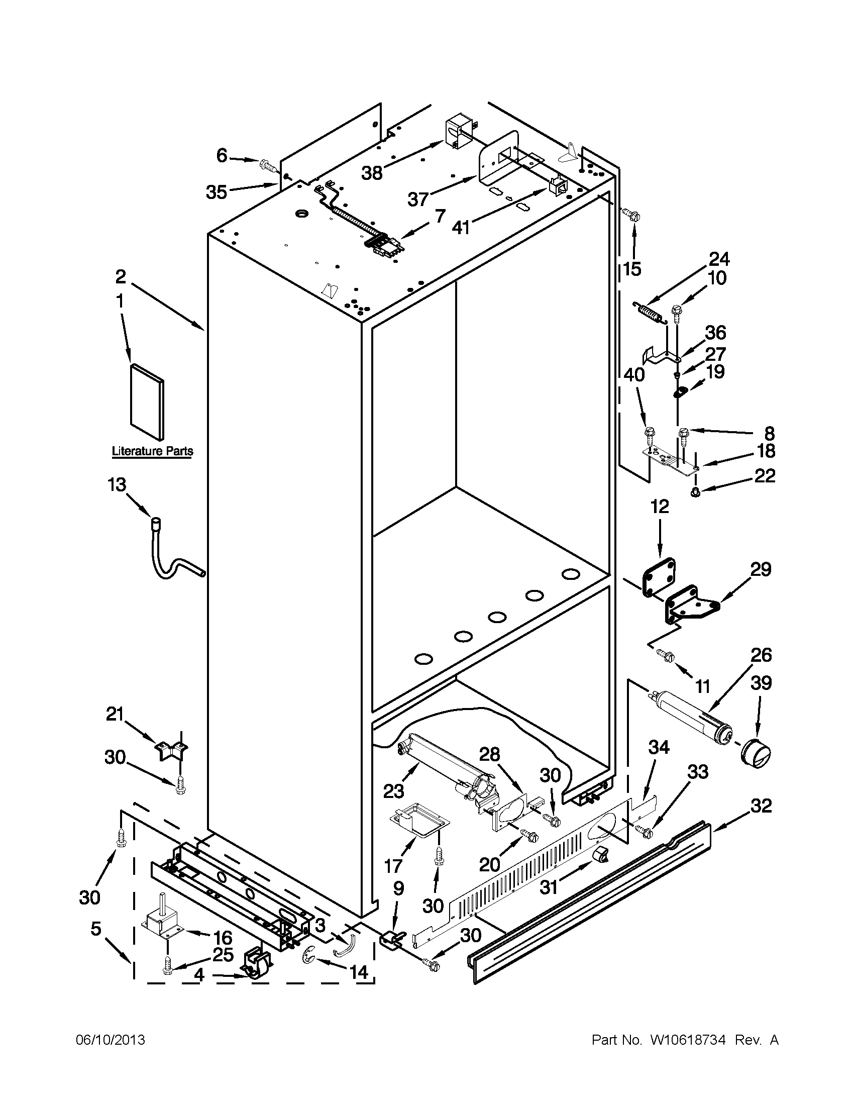 KitchenAid KBRO36FTX07 cabinet parts diagram