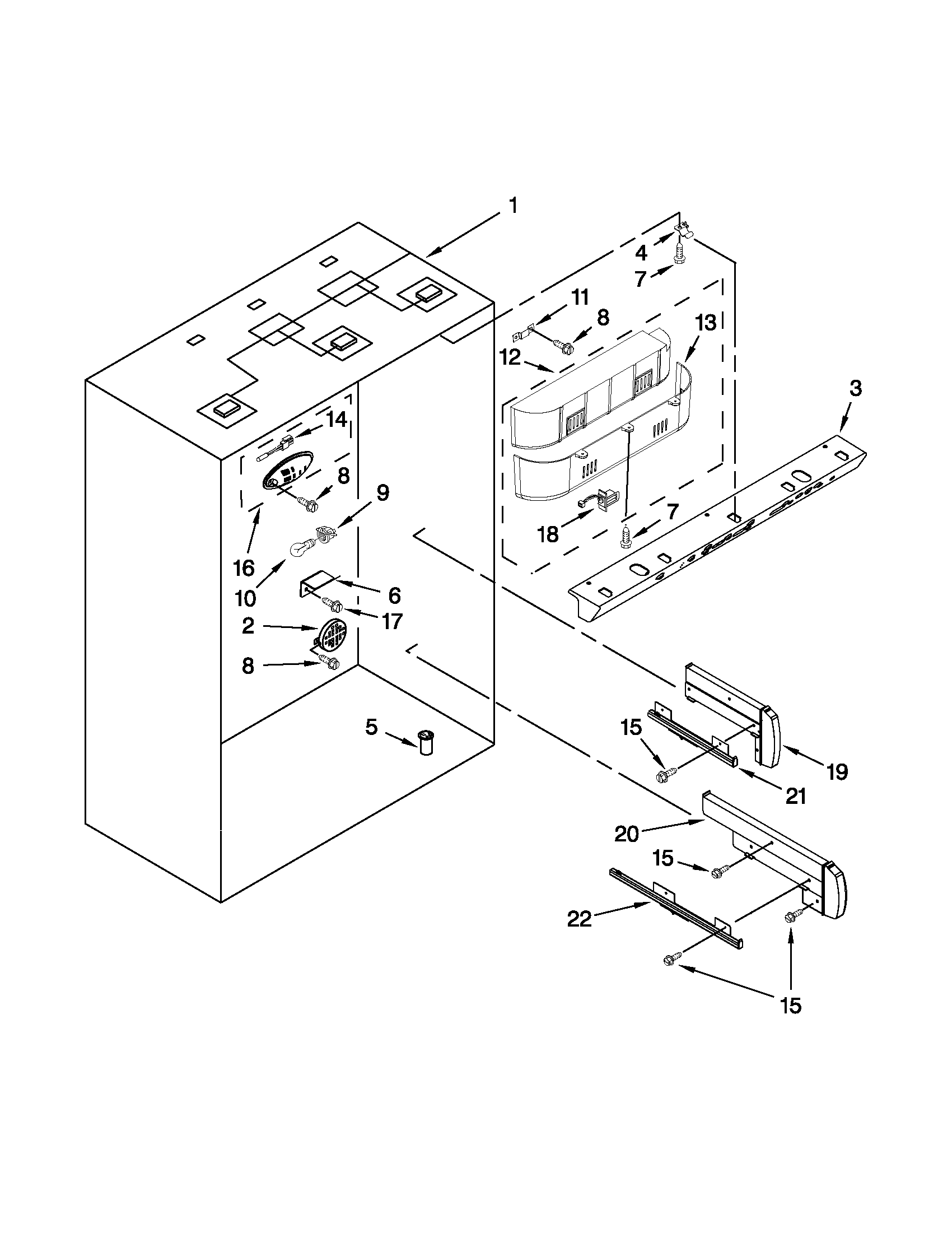 KitchenAid KBRO36FTX07 refrigerator liner parts diagram