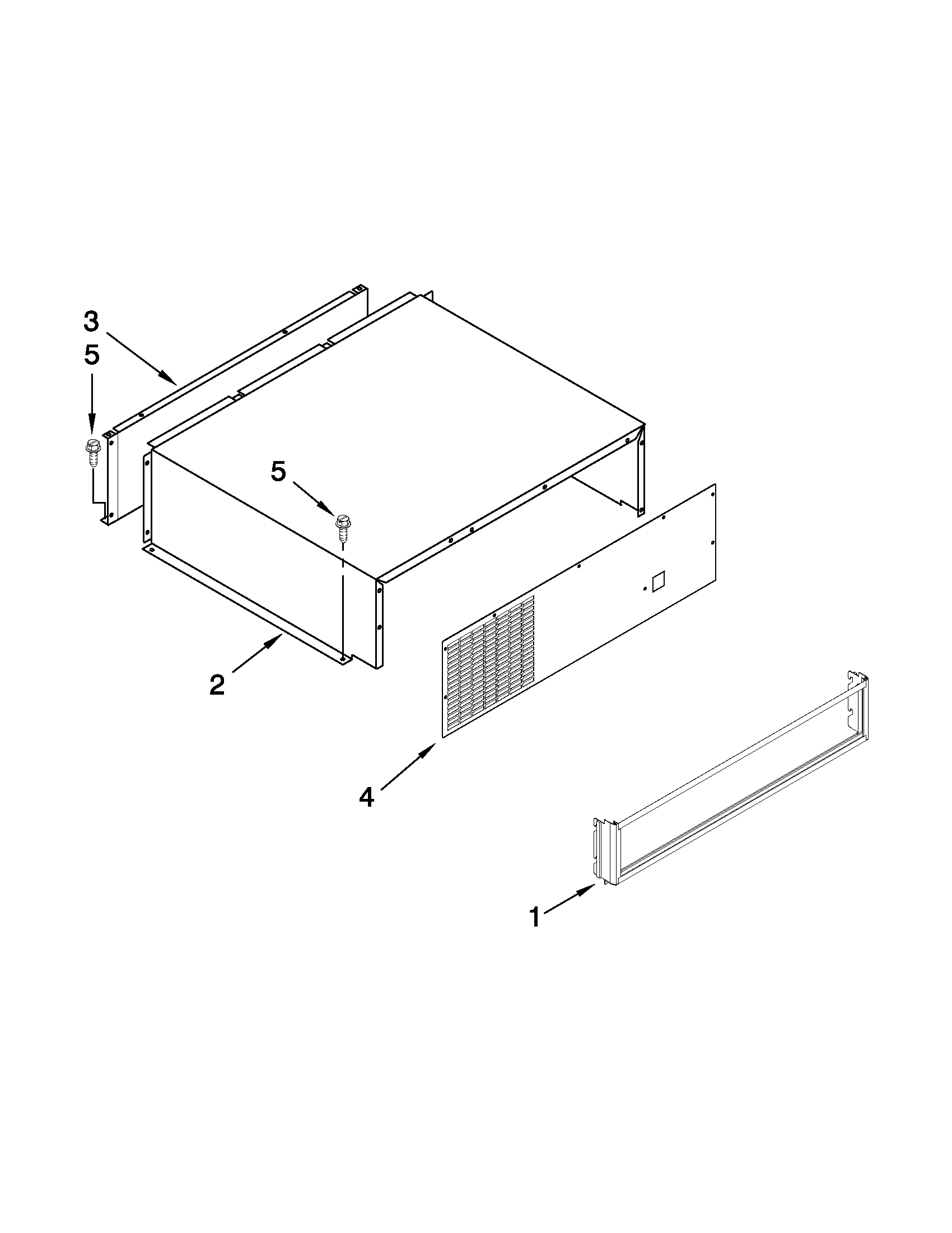 KitchenAid KBRO36FTX07 top grille and unit cover diagram