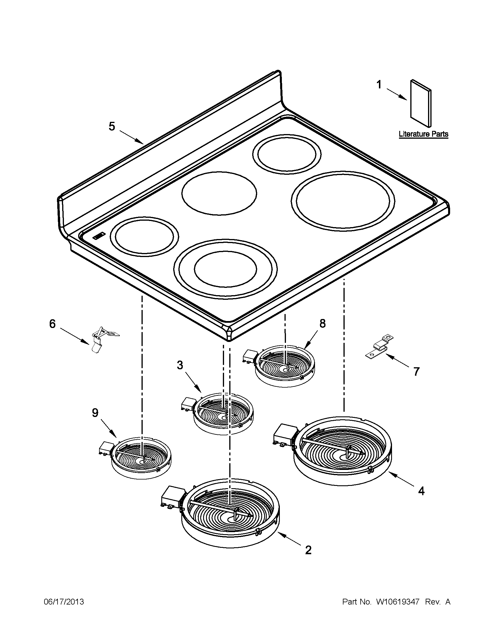 Maytag MET8776BS00 cooktop parts diagram