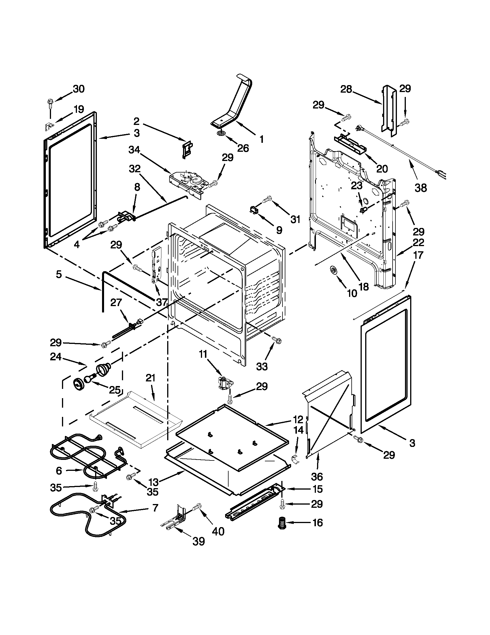 Maytag YMER7685BB0 chassis parts diagram