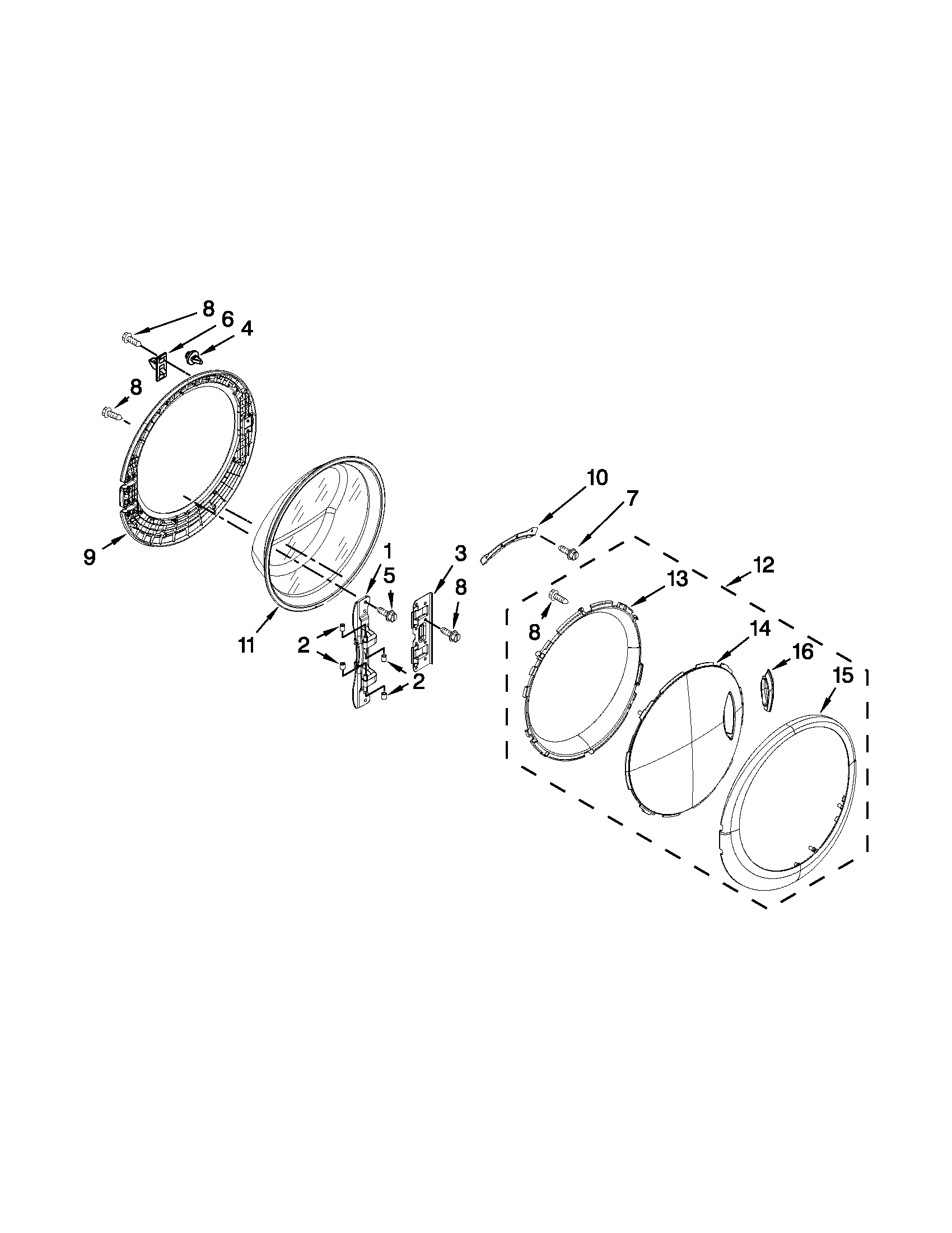 Whirlpool 7MWFW95HEYL0 door parts diagram