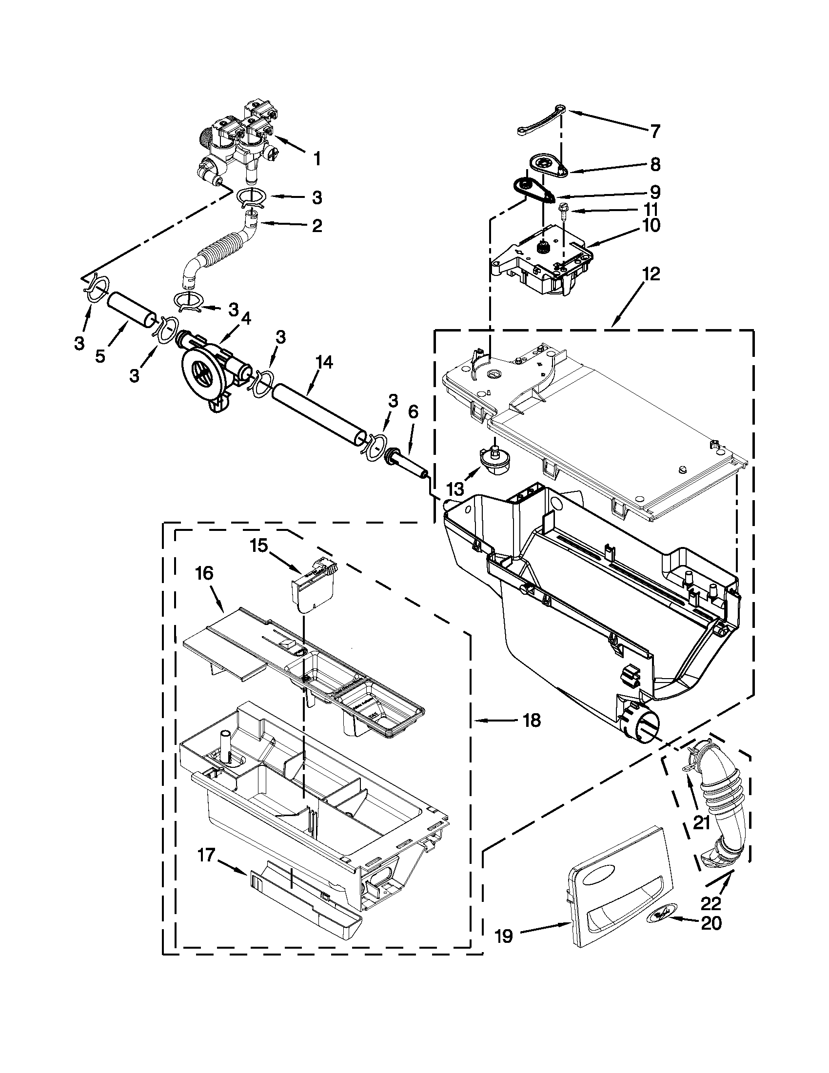 Whirlpool 7MWFW95HEYL0 dispenser parts diagram
