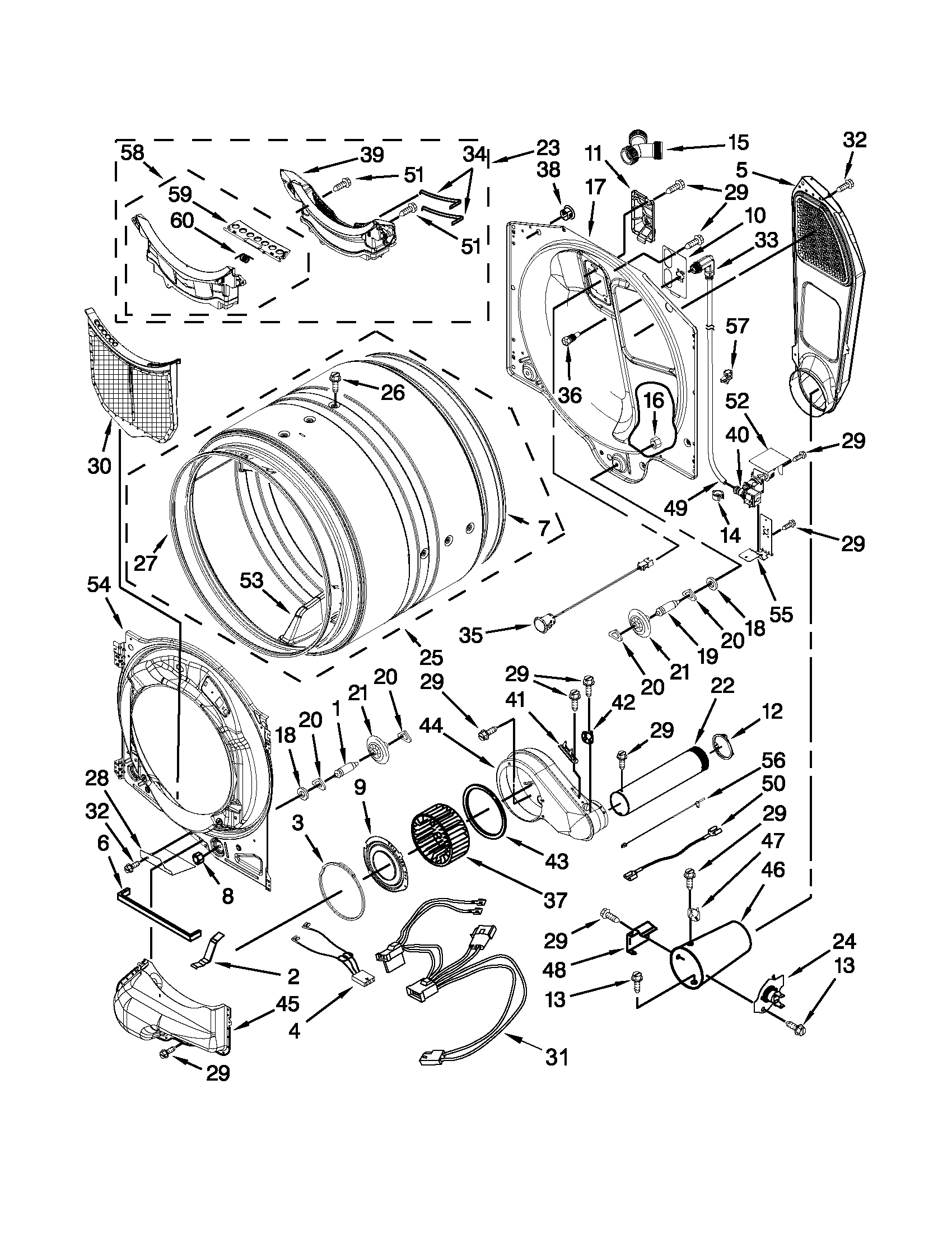 Whirlpool WGD96HEAC1 bulkhead parts diagram