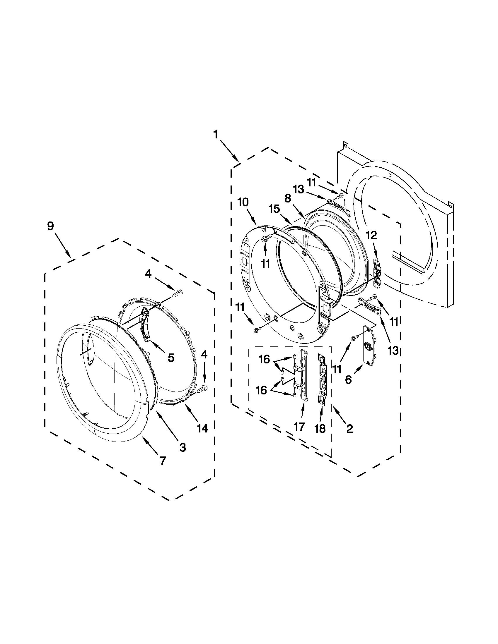 Whirlpool WGD96HEAC1 door parts diagram