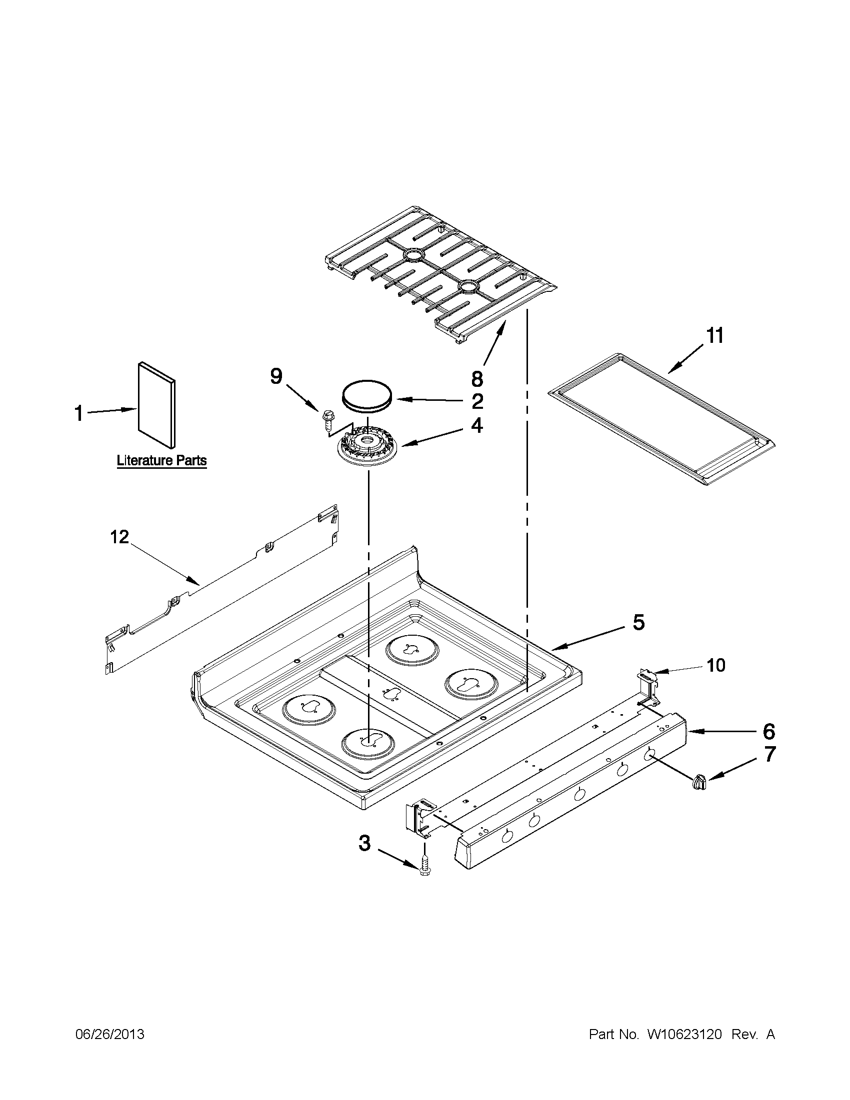 Maytag MGR8880AB1 cooktop parts diagram