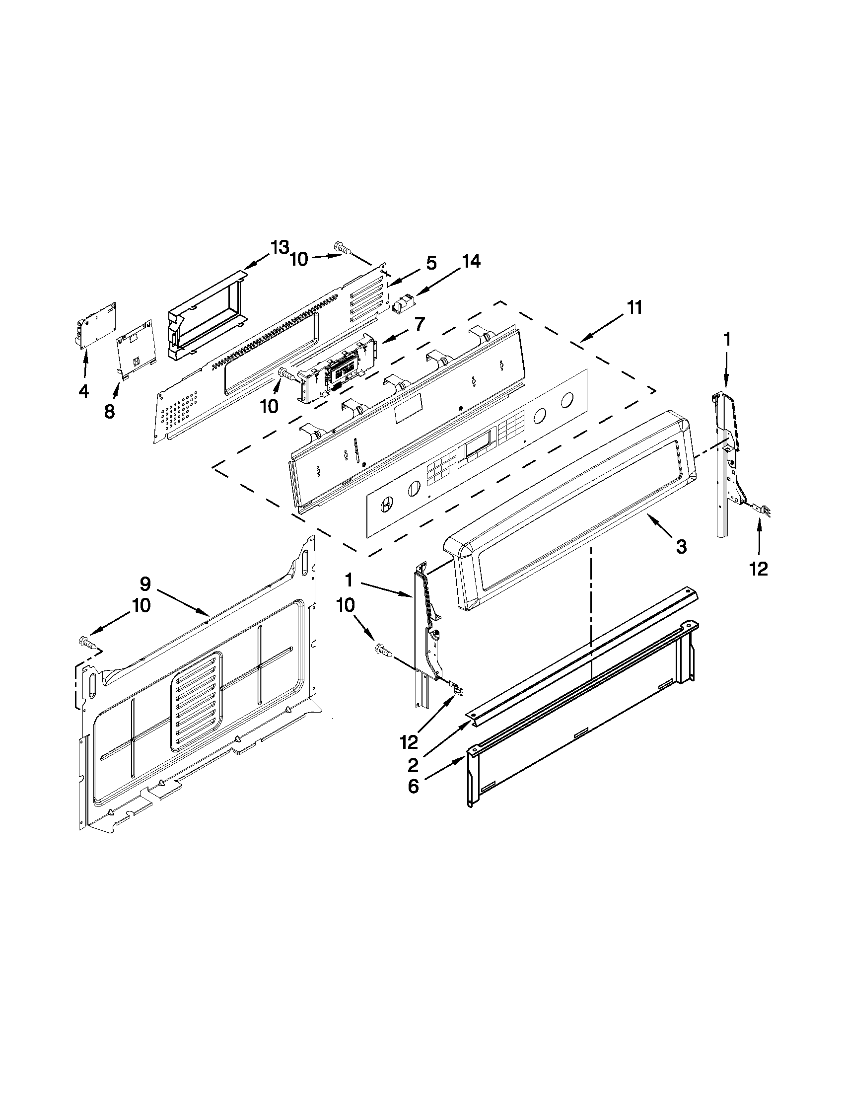 Maytag MGR8880AB1 control panel parts diagram