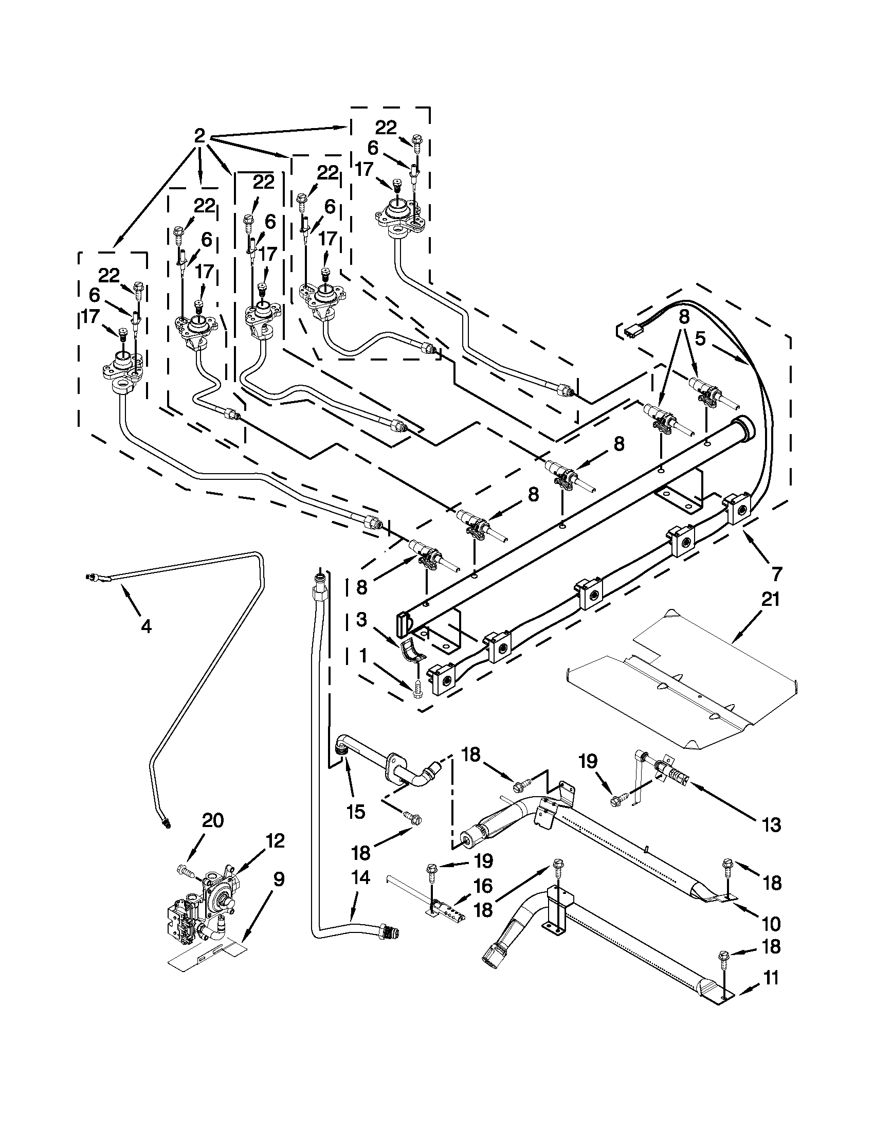 Maytag MGR8880AB1 manifold parts diagram