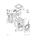 Whirlpool WFW95HEXL2 top and cabinet parts diagram
