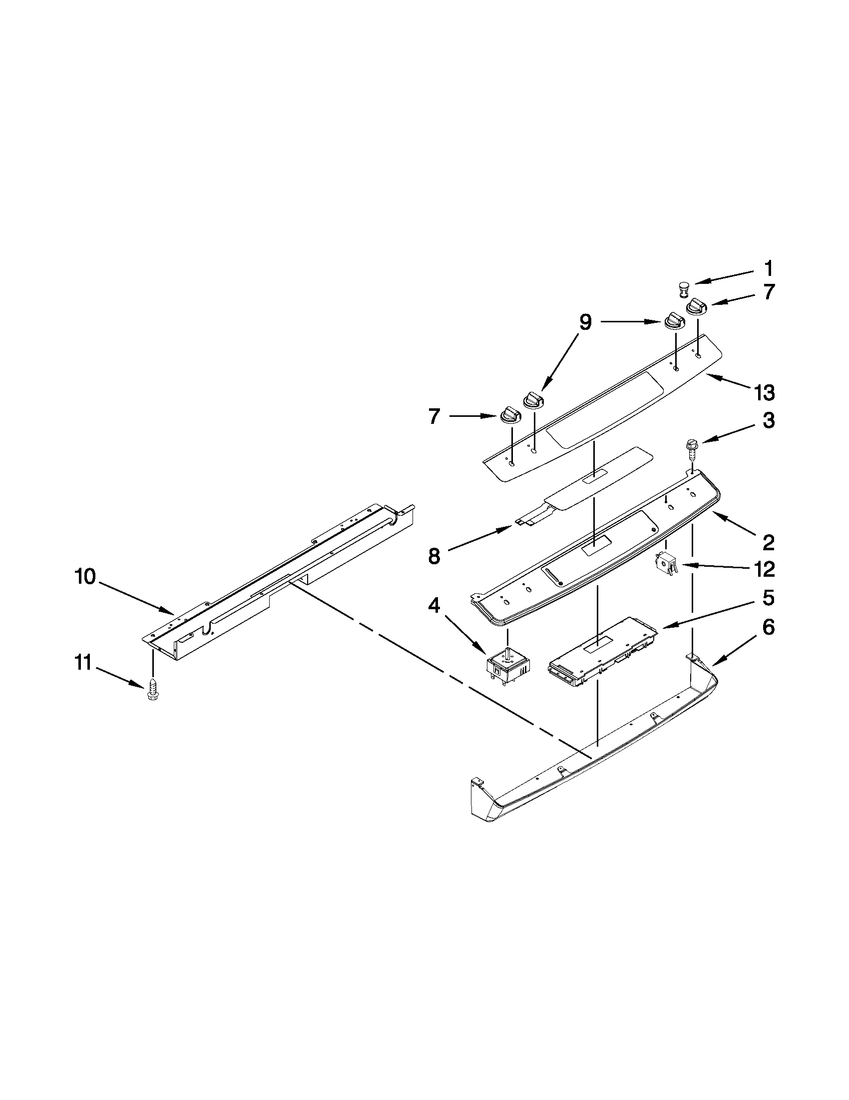 Whirlpool GY399LXUS03 control panel parts diagram