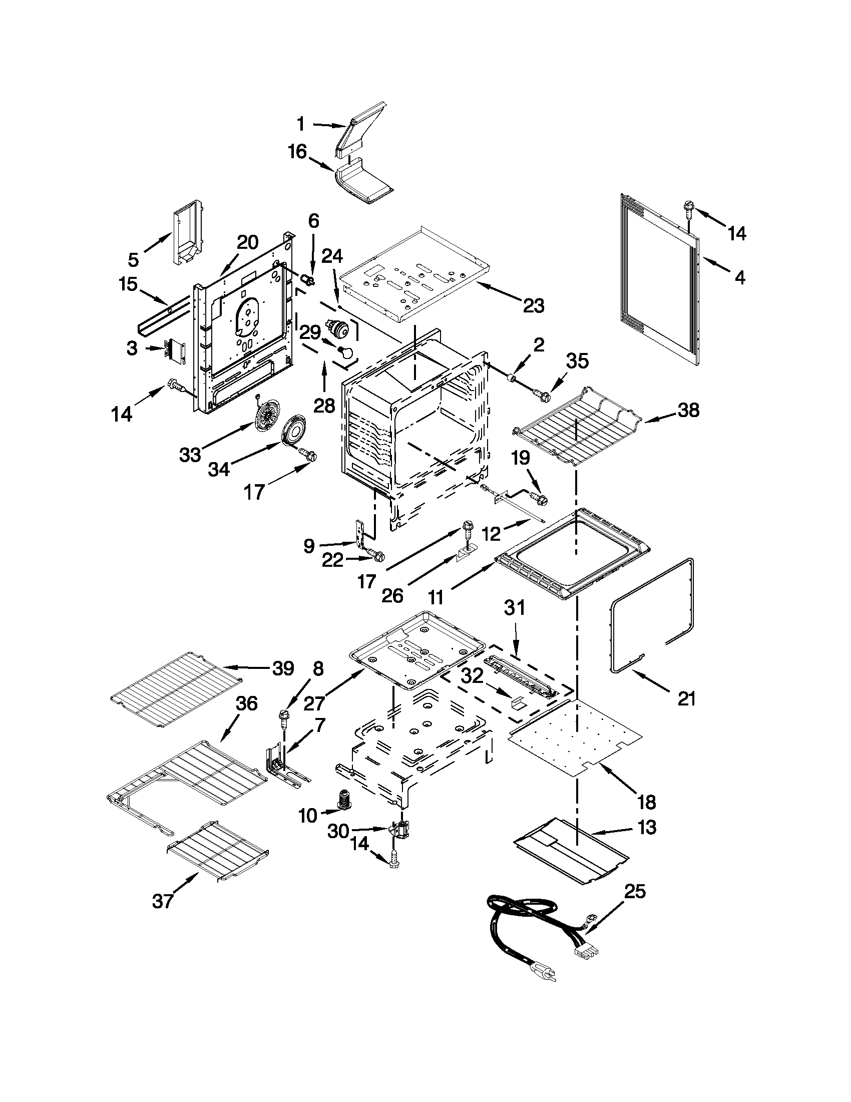Whirlpool WFG720H0AS1 chassis parts diagram