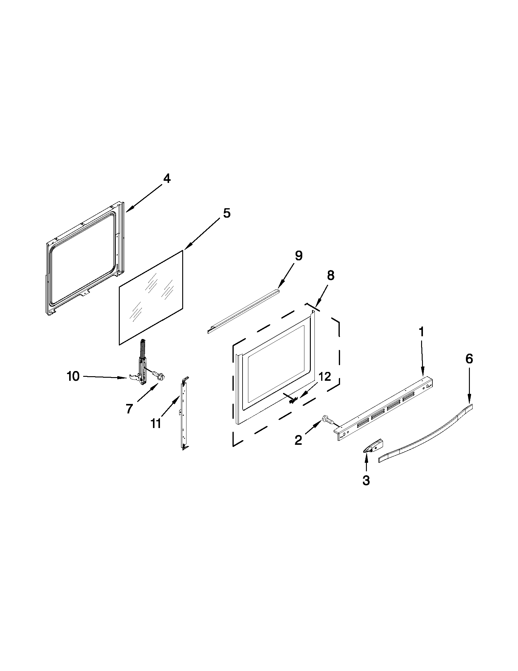 Whirlpool WFG720H0AS1 door parts diagram