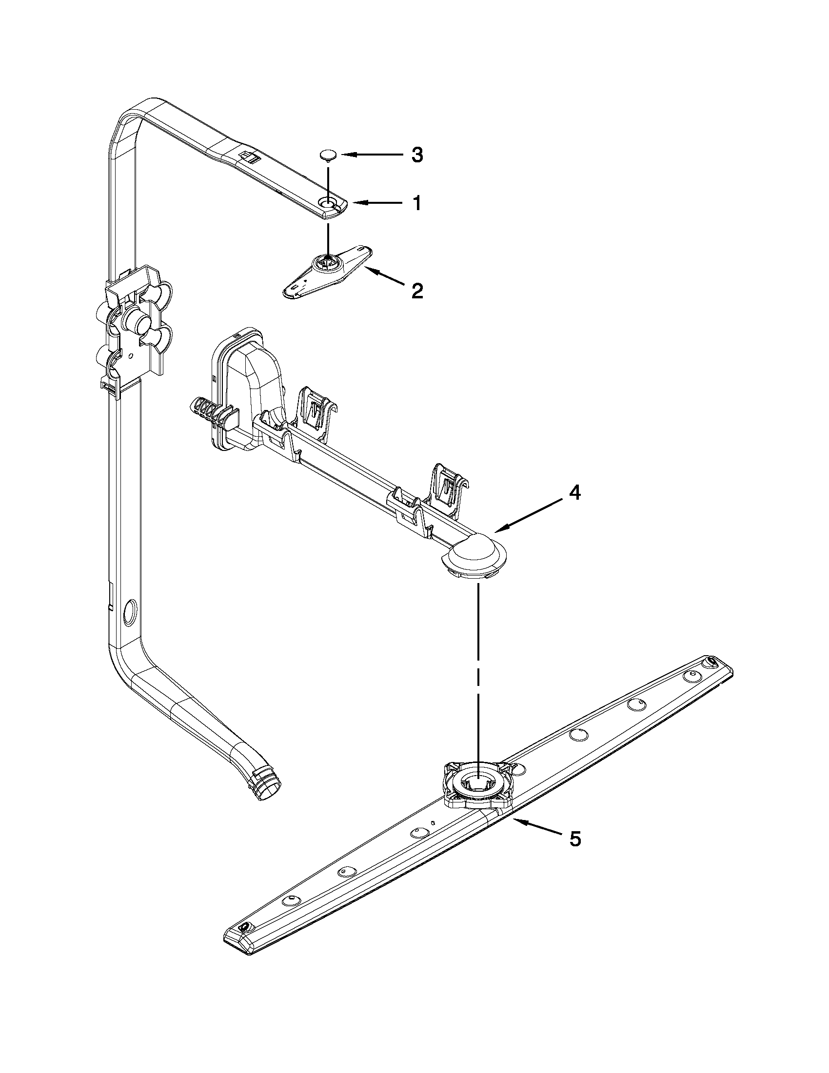 Whirlpool WDF530PSYM6 upper wash and rinse parts diagram