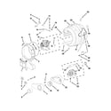 Maytag MED7500YW1 drum and motor parts diagram