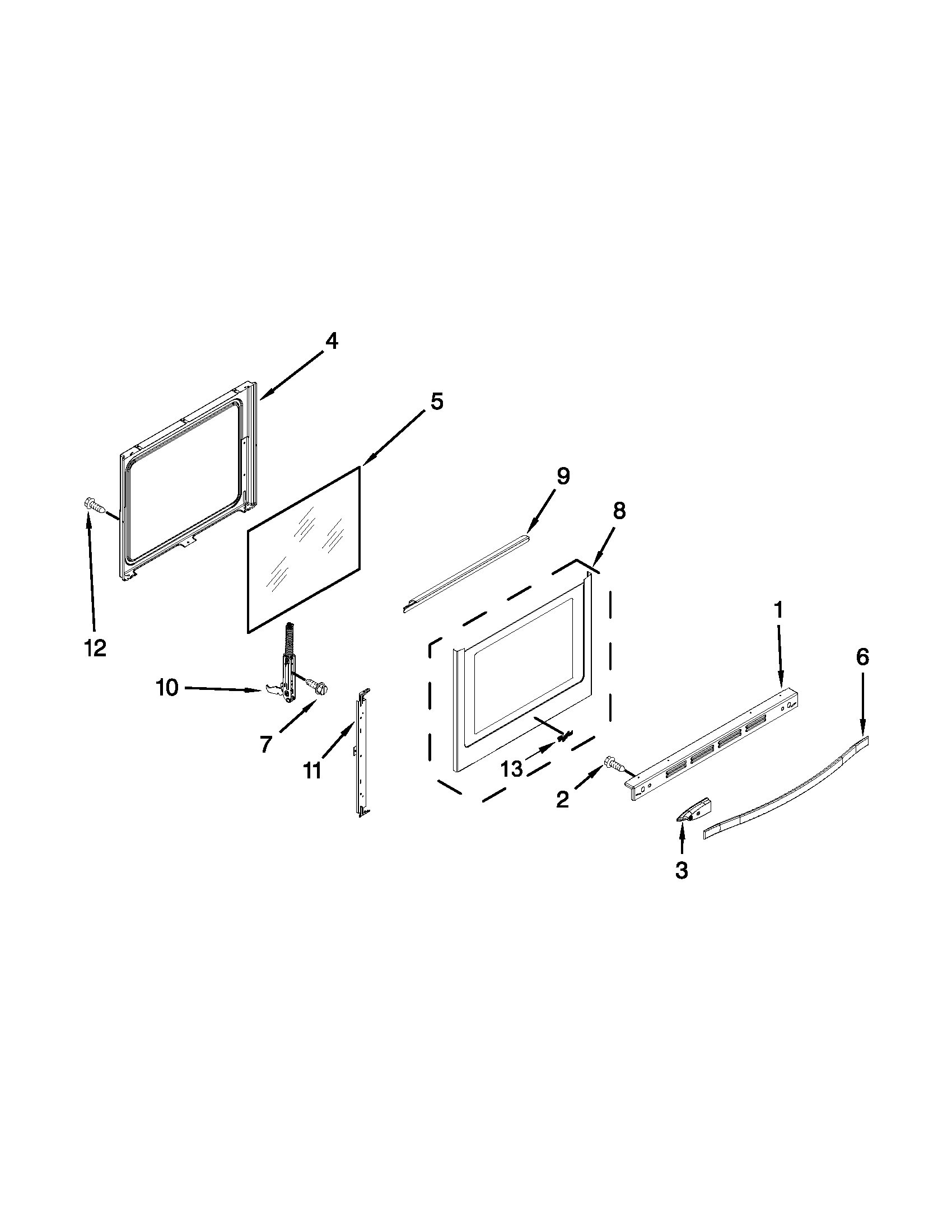 Whirlpool WFG714HLAS1 door parts diagram