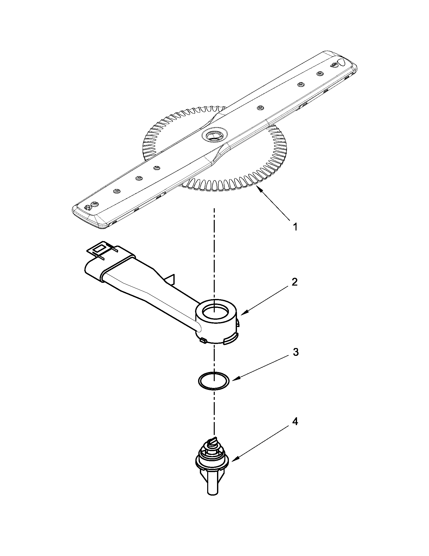 Maytag MDB4409PAW2 lower washarm parts diagram