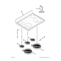 Whirlpool GGE388LXB04 cooktop parts diagram