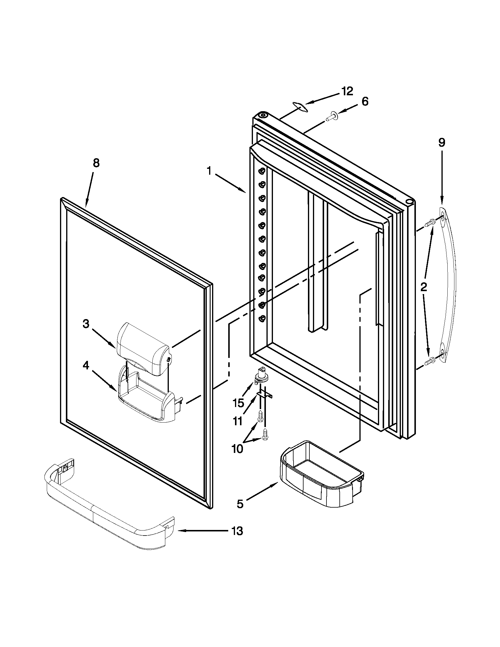 Whirlpool GB2FHDXWS09 refrigerator door parts diagram