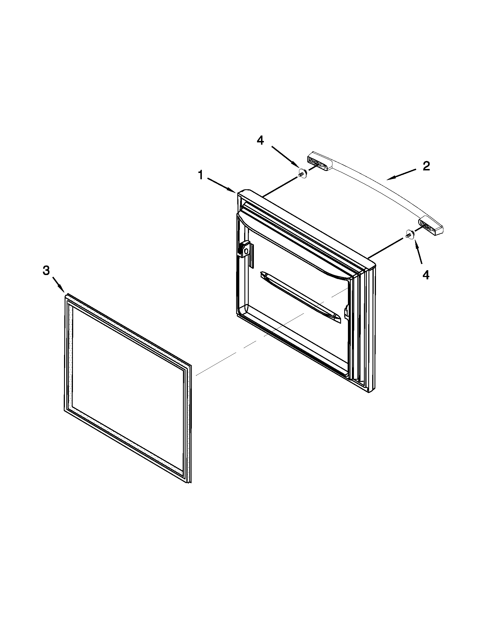 Whirlpool GB2FHDXWB07 freezer door parts diagram
