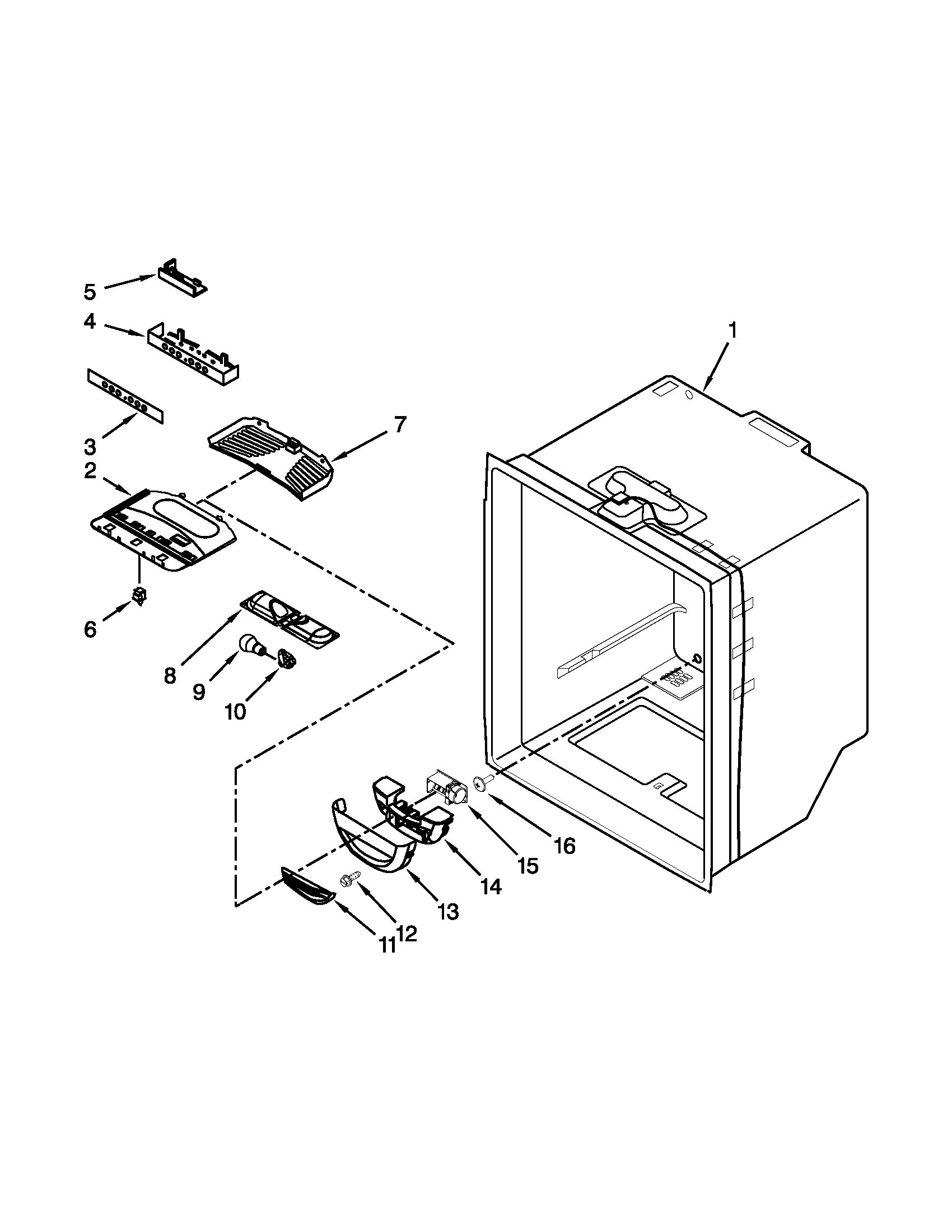 Whirlpool GB2FHDXWB07 refrigerator liner parts diagram