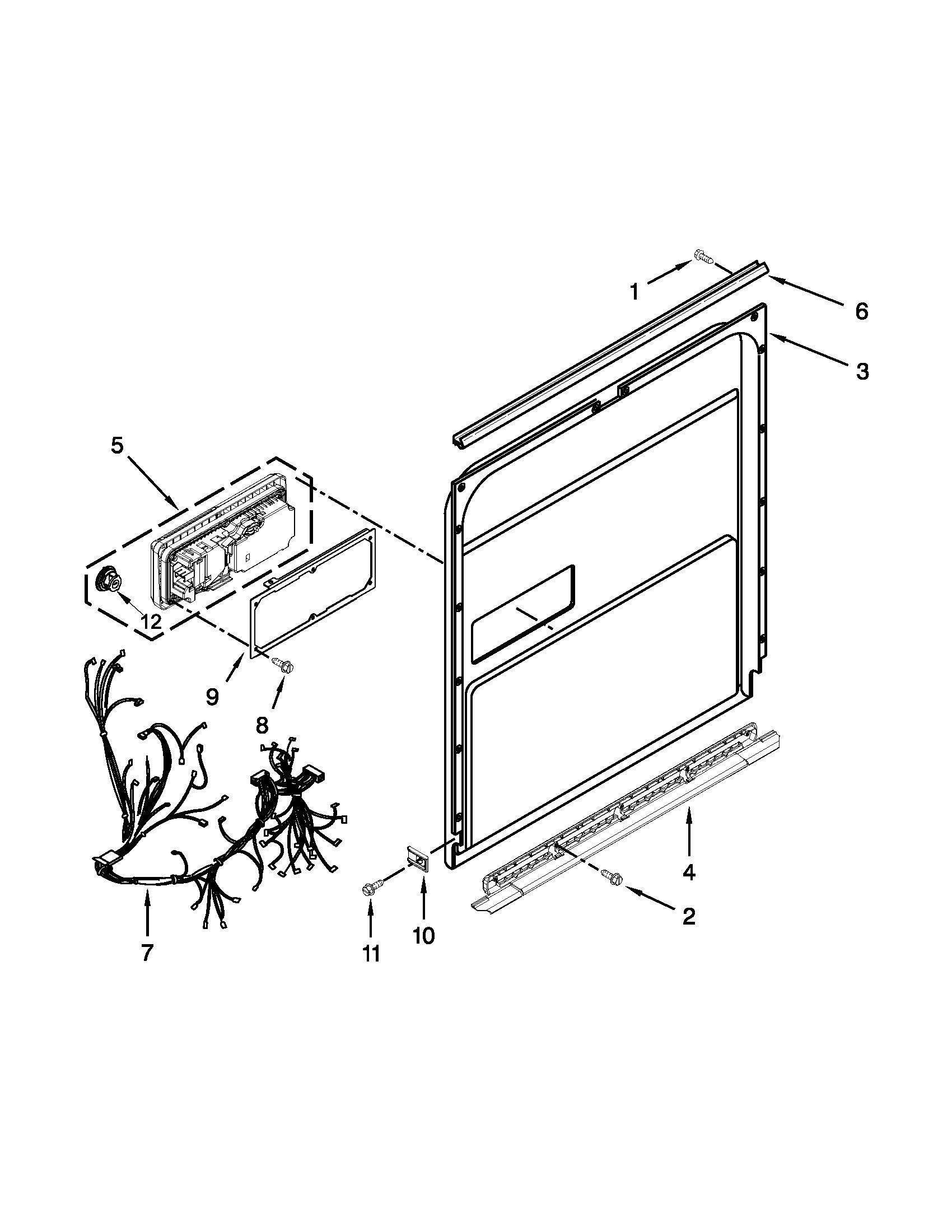 Jenn-Air JDB8200AWS2 inner door parts diagram
