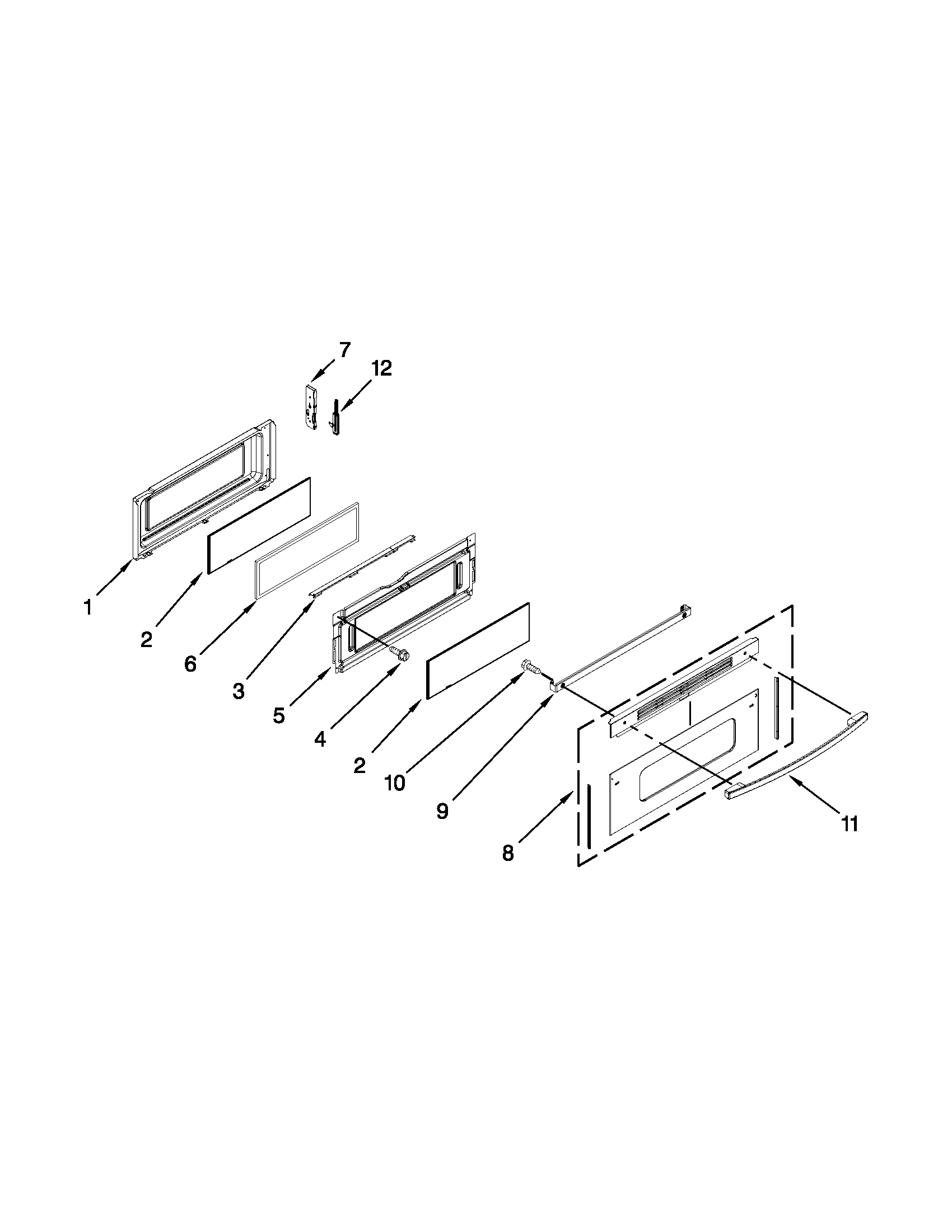 Whirlpool GGE390LXB04 upper door parts diagram
