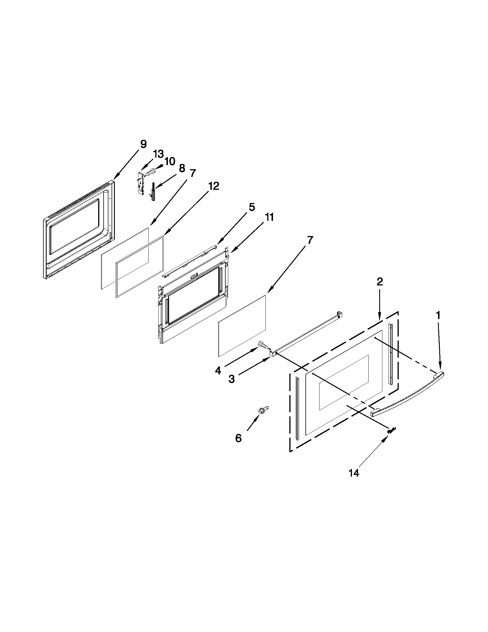 Whirlpool GGE390LXB04 lower door parts diagram