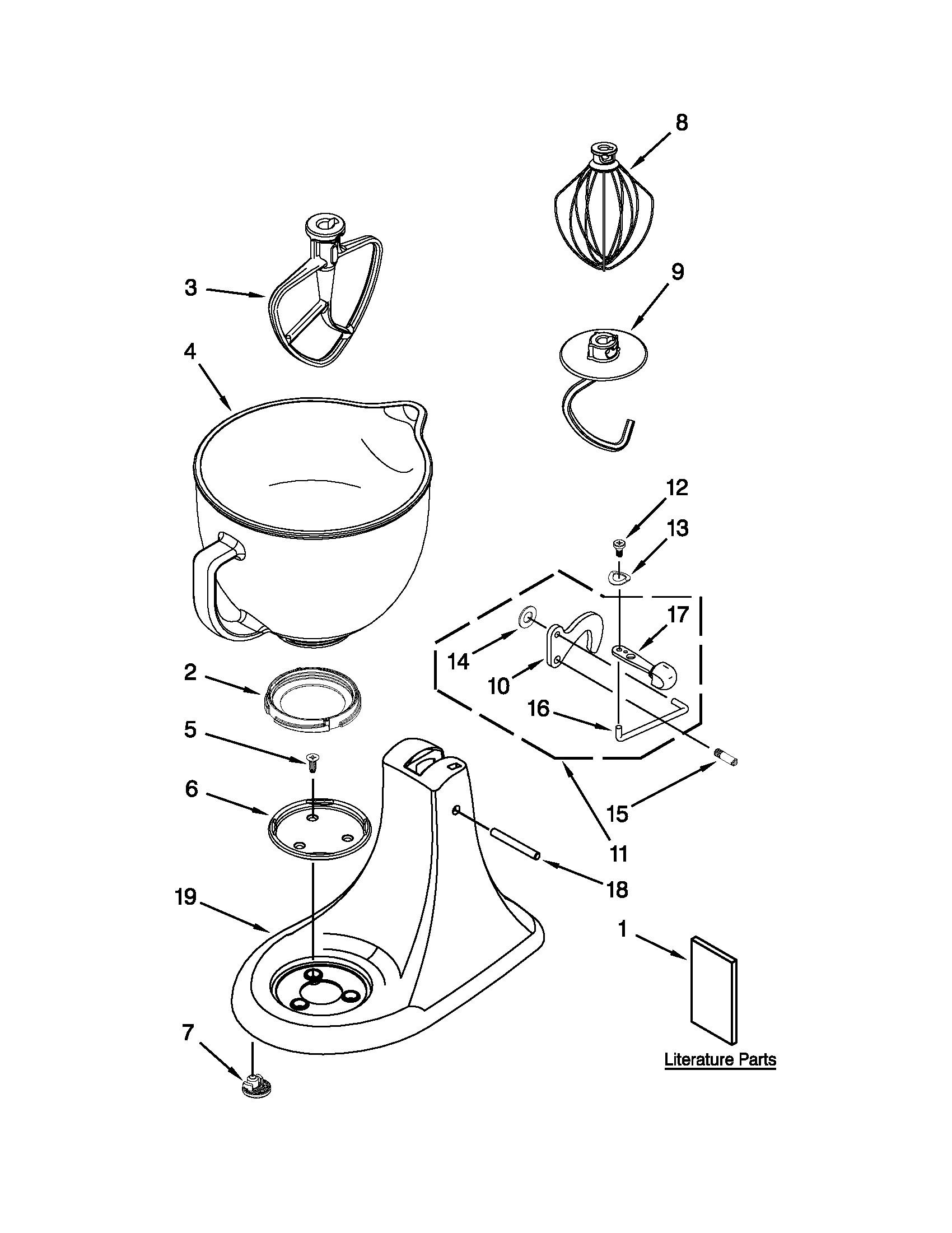 KitchenAid KSM150AGBFP0 base and pedestal unit diagram