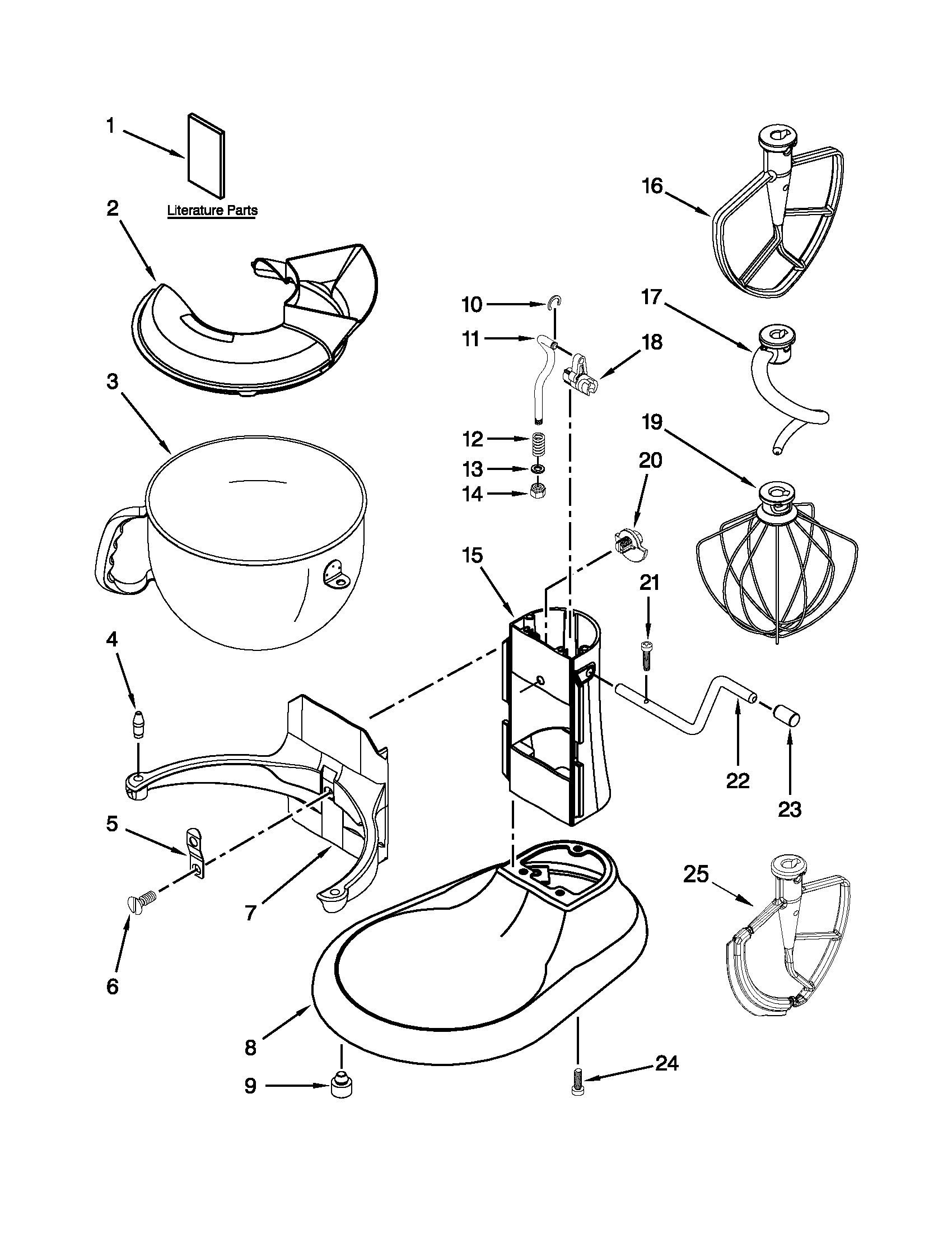 KitchenAid KP26M1FQWH5 base and pedestal unit diagram